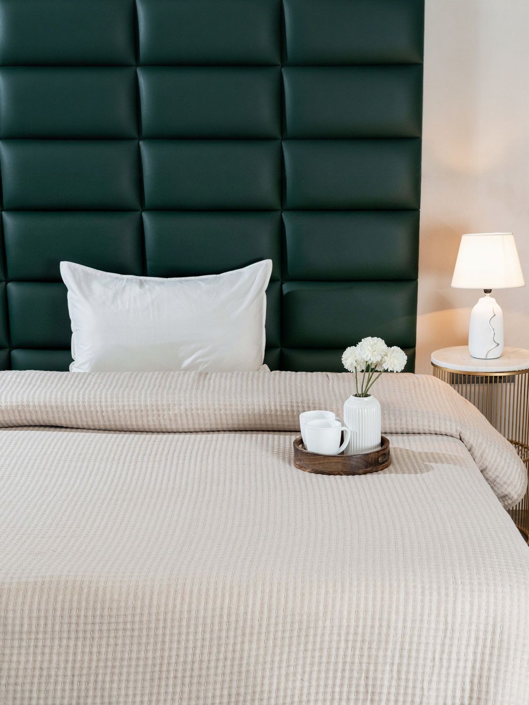 Saral Home Beige Checked Cotton 400 GSM Mild Winter Comforter-picture-15