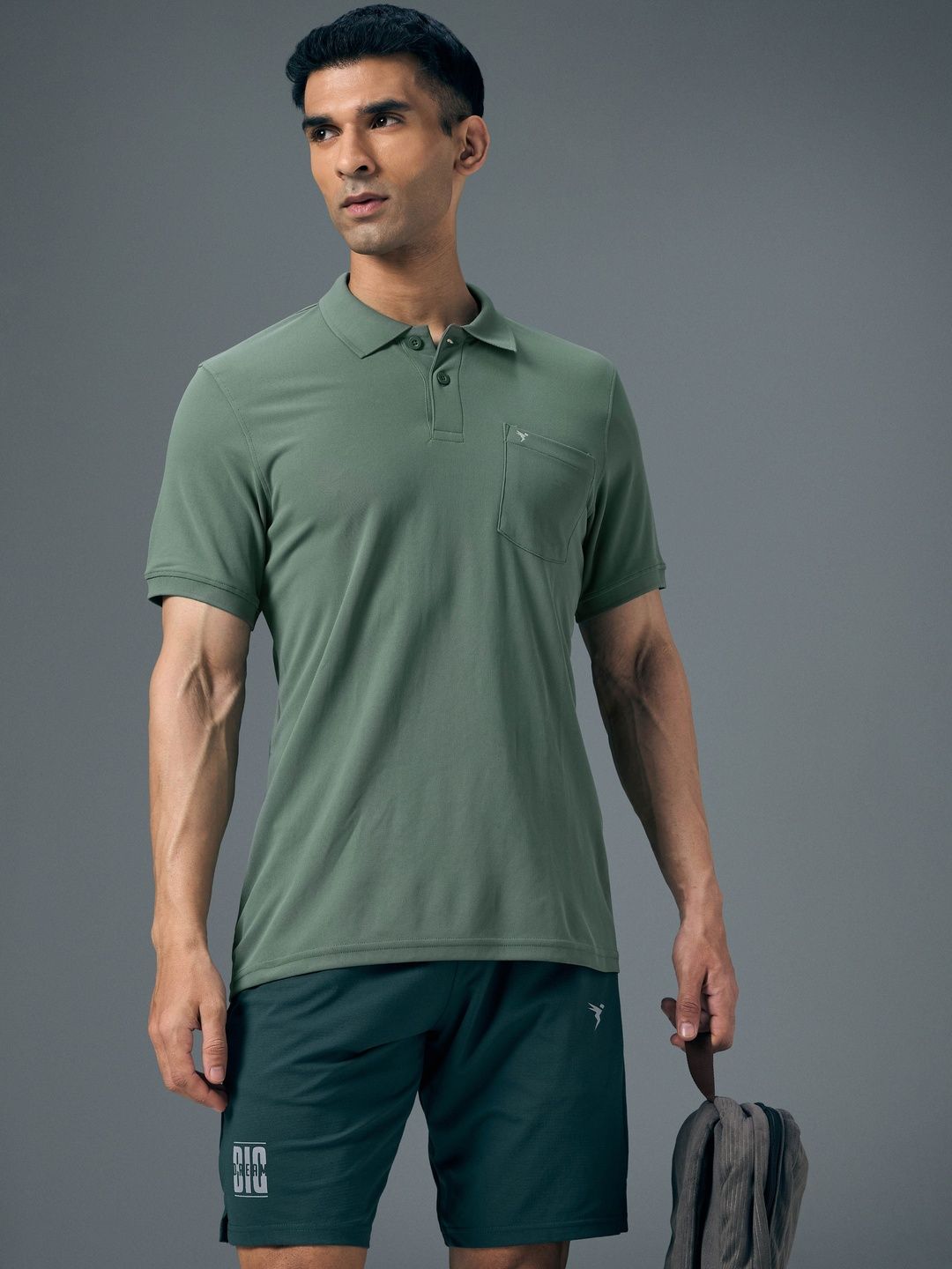 Technosport Men Brand Logo Polo Collar Anti Static Pockets Slim Fit T-shirt-image-13