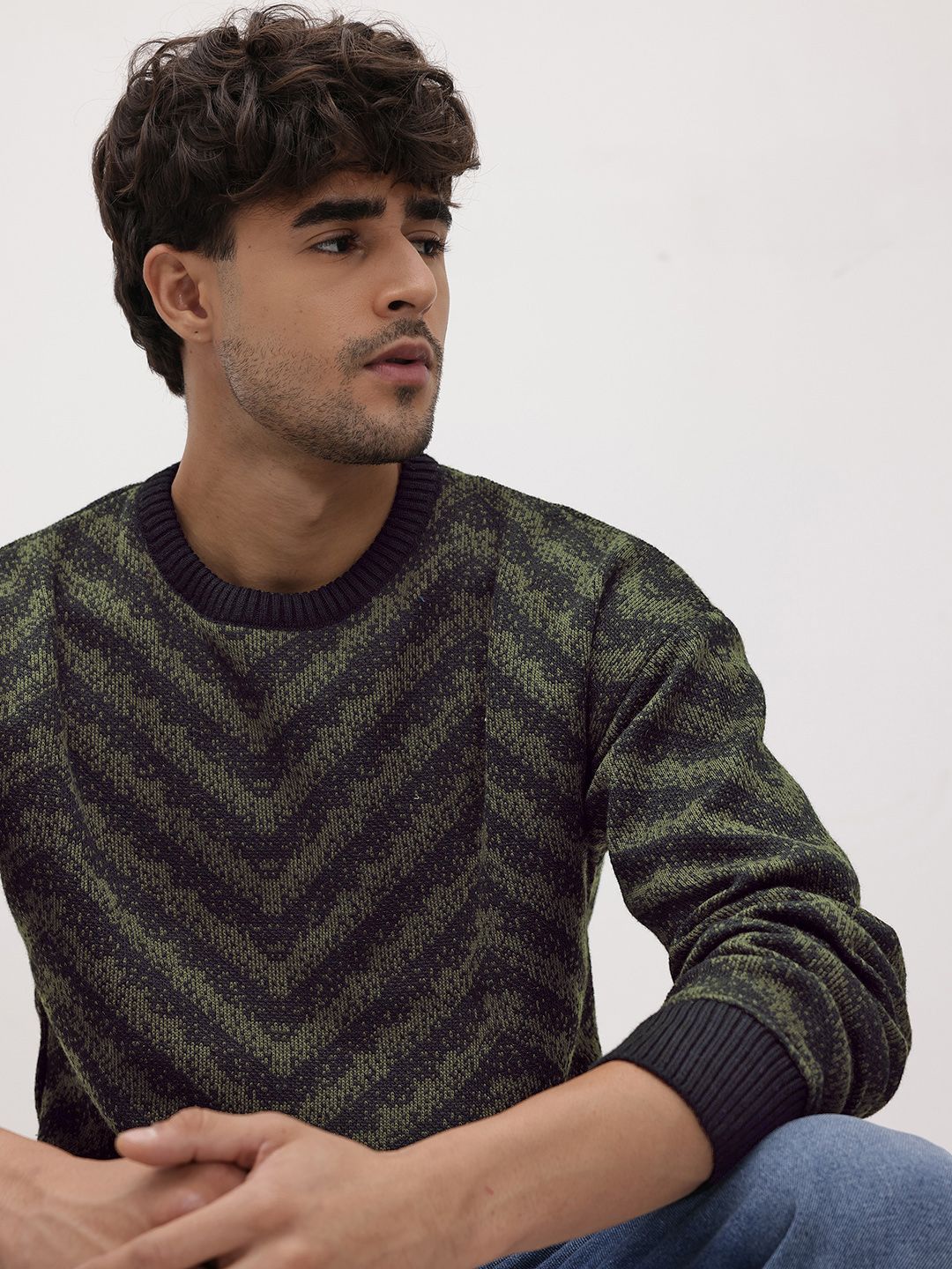 The Roadster Life Co. Self Design Round Neck Pullover-image-49