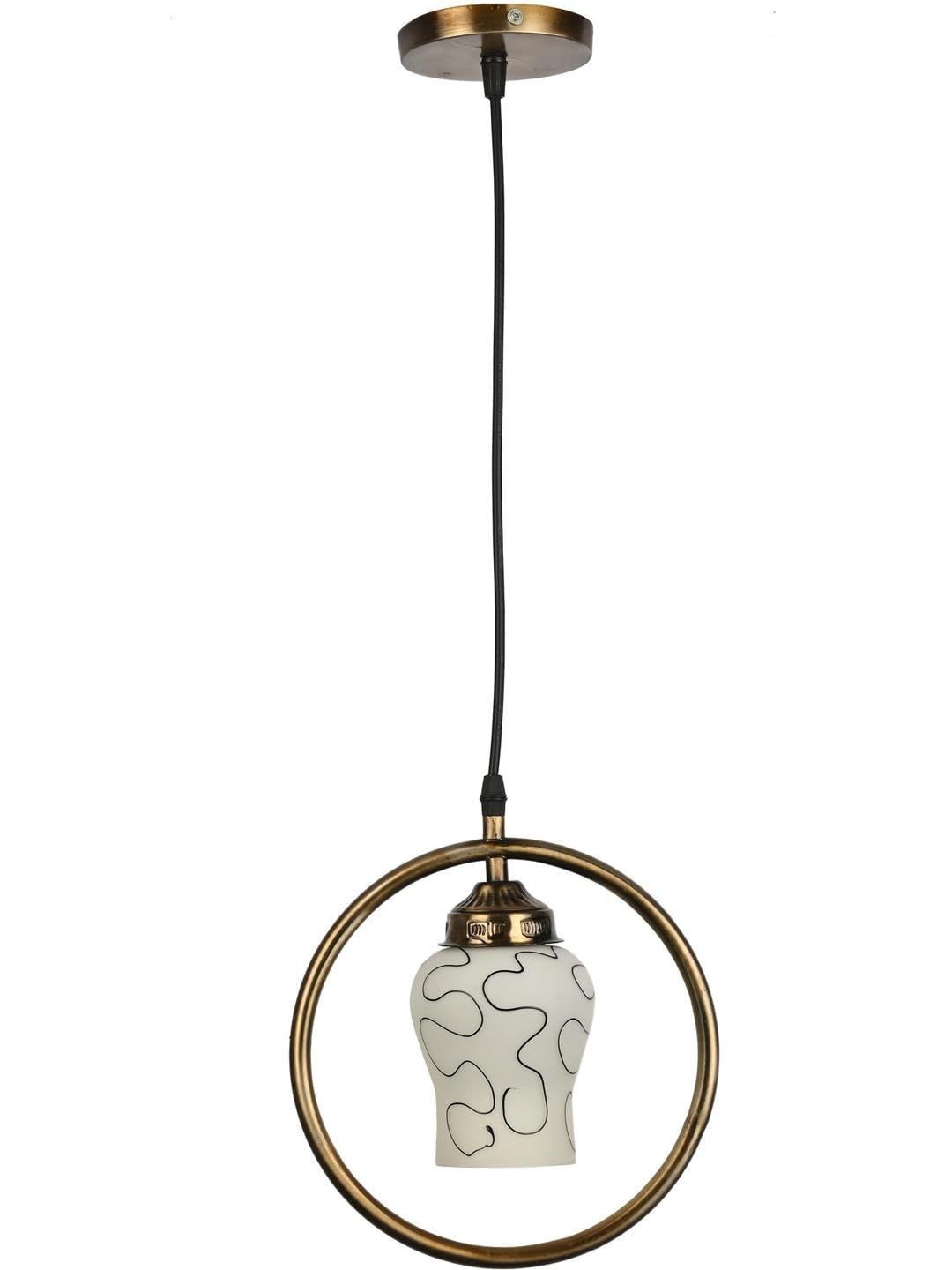 1ST TIME White & Black Printed Bell Ceiling Lamp-picture-38