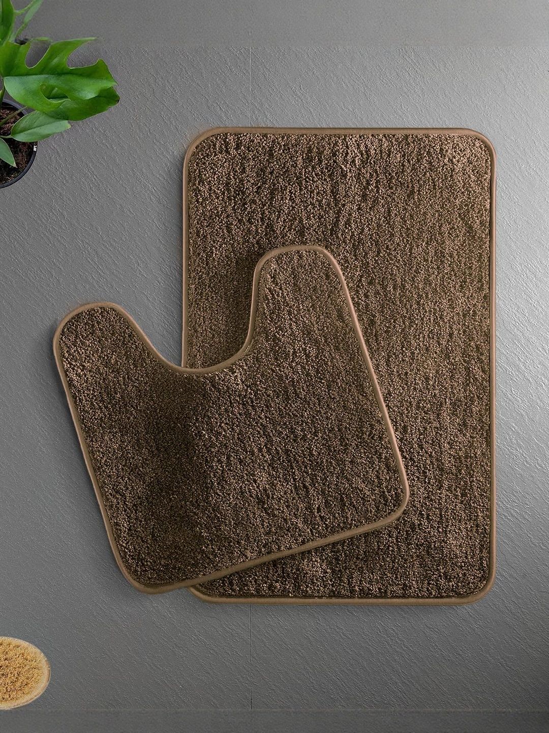 LUXEHOME INTERNATIONAL Coffee Brown 2 Pieces Textured 2200 GSM Anti-Kid Bath Mat-picture-37