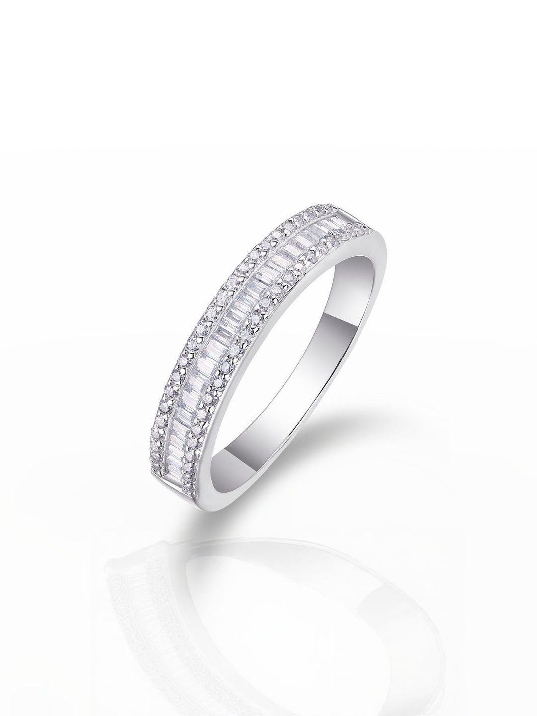 MYSTICFLAVIA Parisian Radiance Baguette Moissanite Silver Ring-picture-12