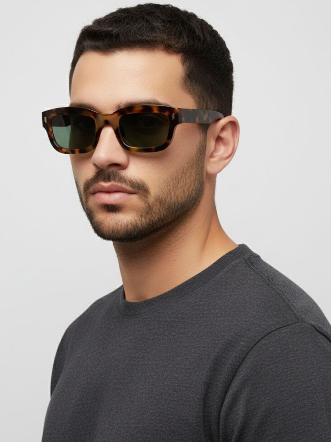 goglassic Unisex Green Lens & Brown Rectangle Sunglasses with-image-29