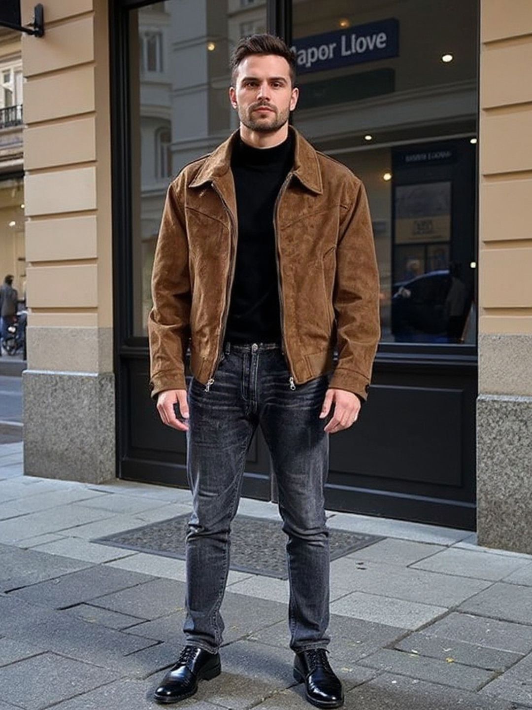 Mast & Harbour Spread Collar Biker Jacket-picture-57