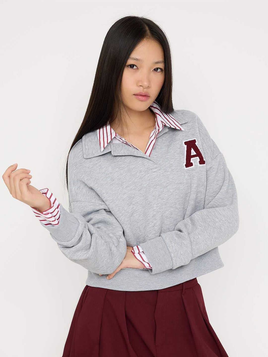 Trendyol Women Alphanumeric Embroidered Pullover Sweatshirt-picture-27