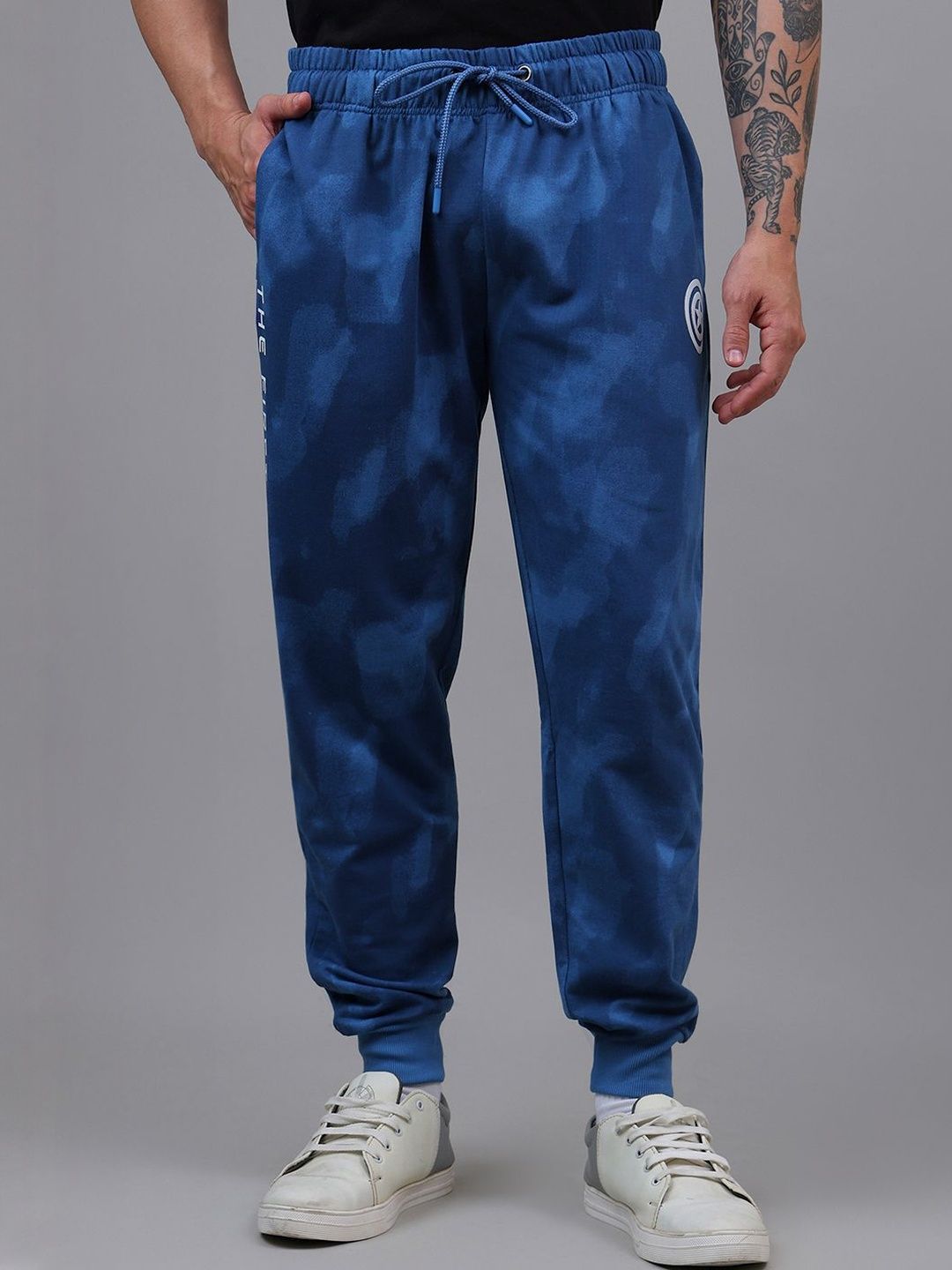 Free Authority Men Captain America Printed Regular Fit Mid Rise Joggers-picture-30