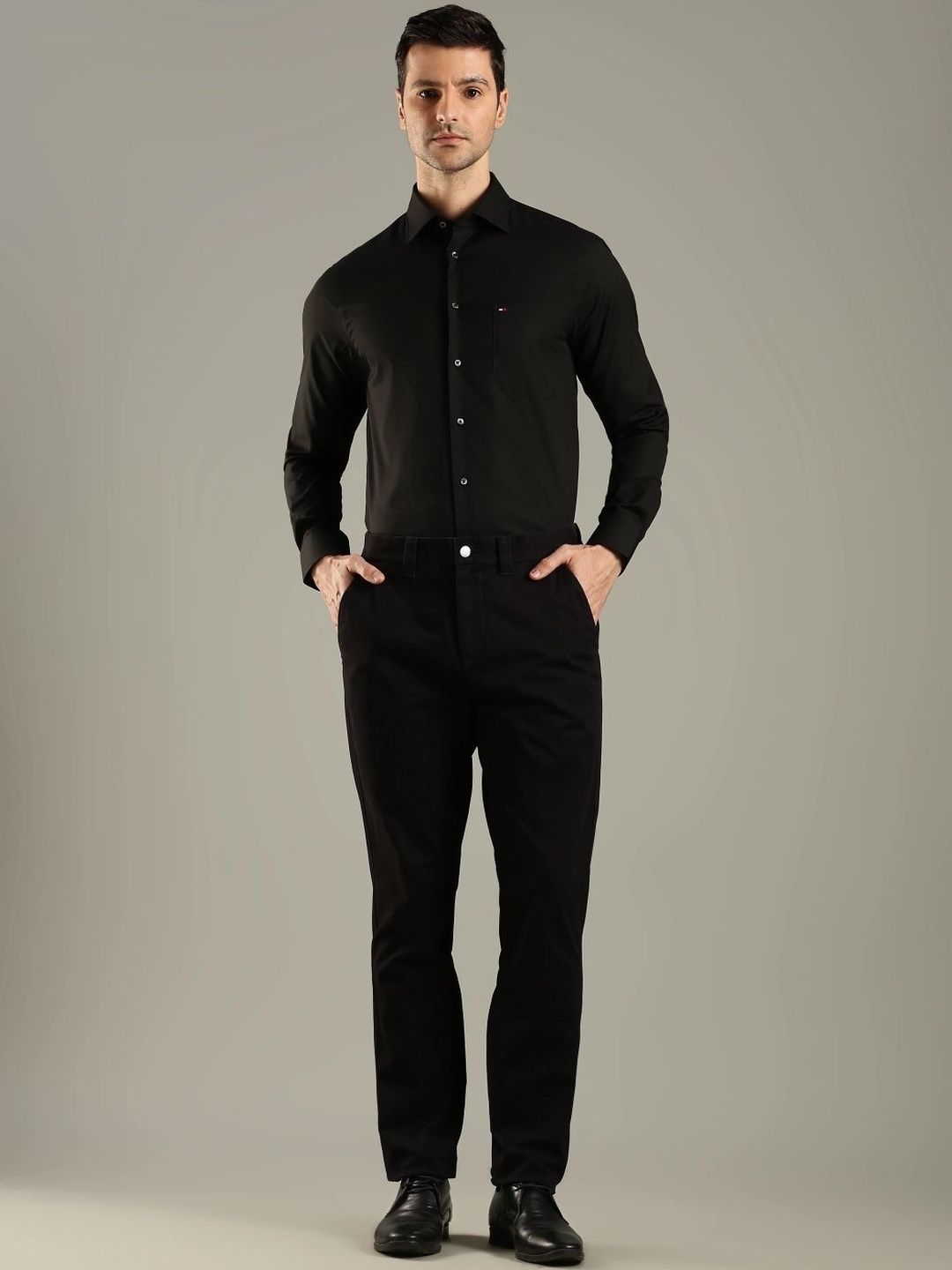 Tommy Hilfiger Men Slim Fit Mid-Rise Formal Trousers-picture-45