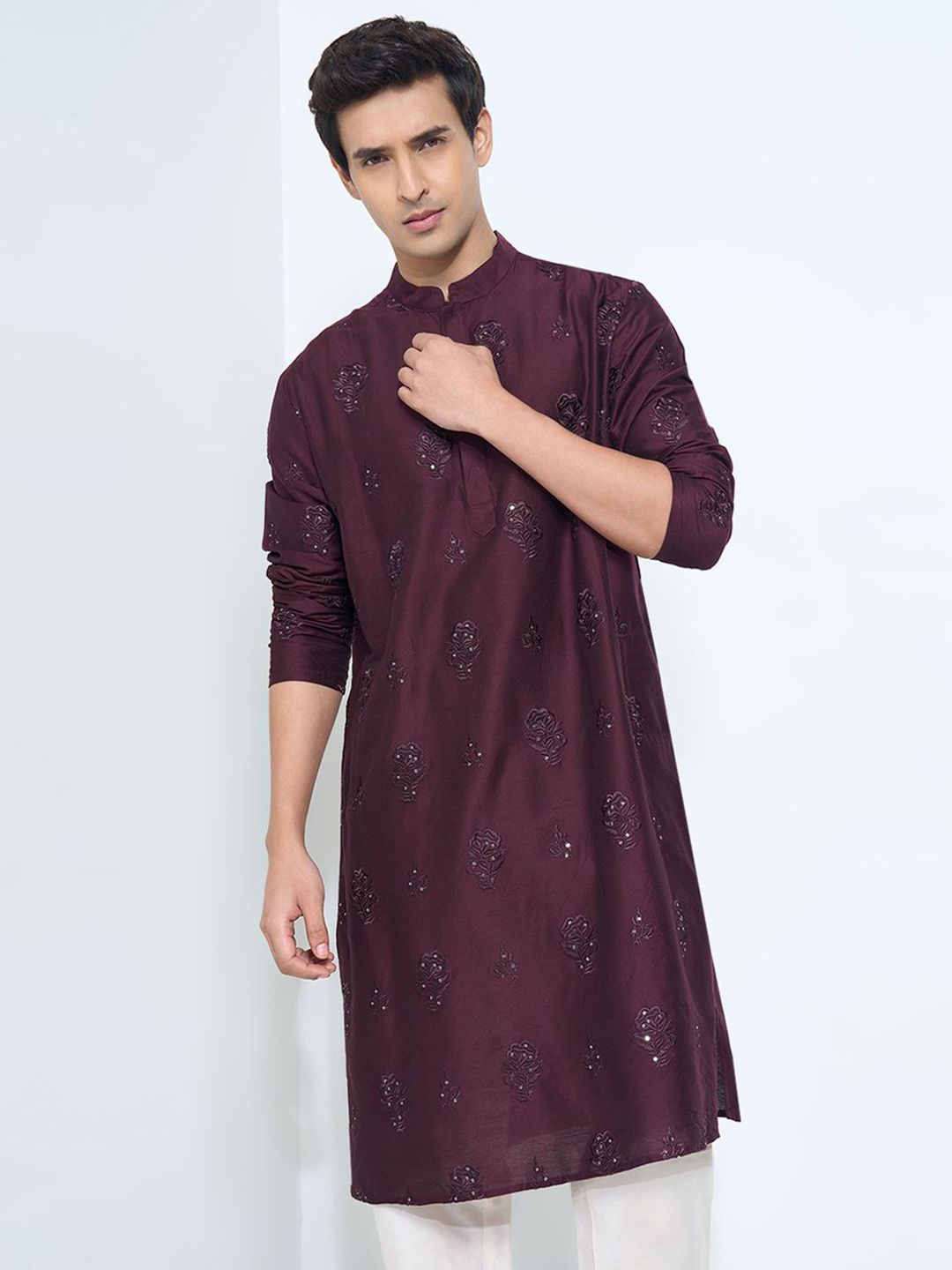indus route by Pantaloons Men Ethnic Motifs Kurta-picture-39