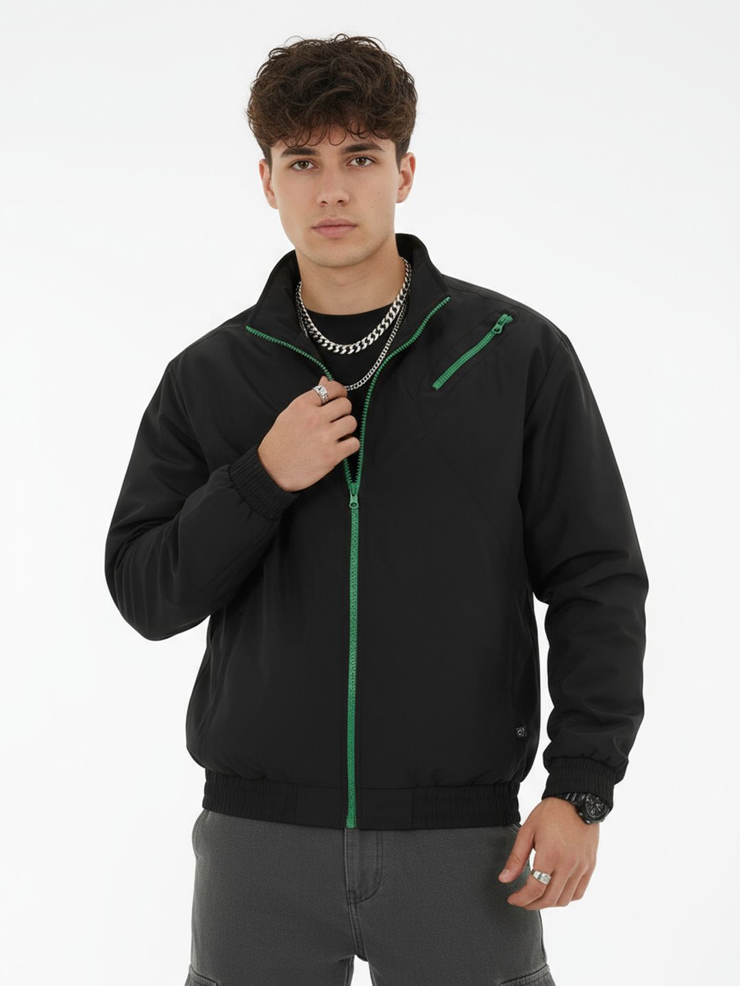 glitchez Mock Collar Bomber Jacket-picture-19