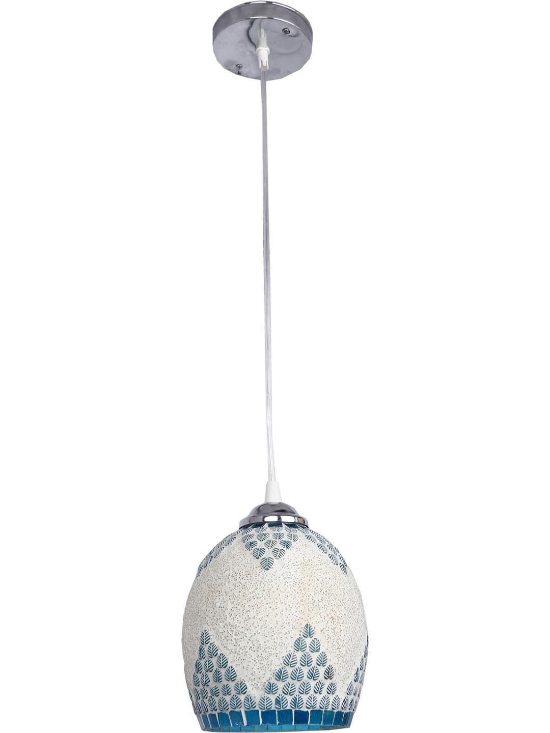 1ST TIME White & Blue Textured Ceiling Lamp-picture-49