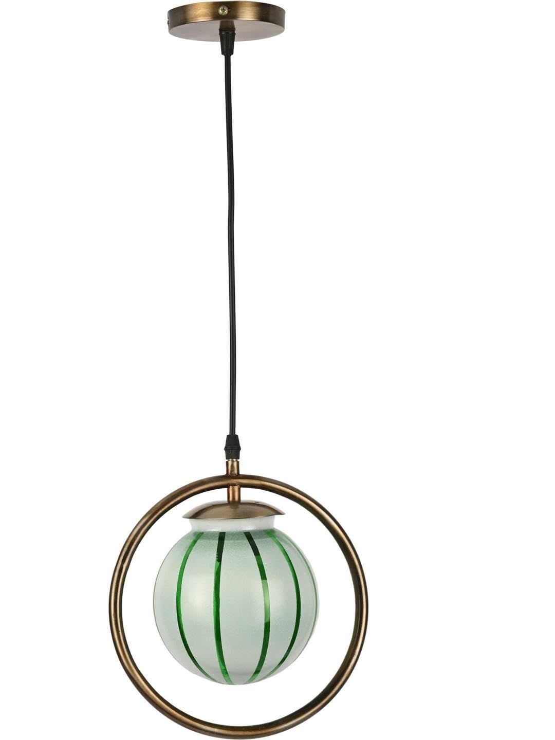 1ST TIME Brown & Green Textured Spherical Shaped Hanging Ceiling Lamp-picture-45