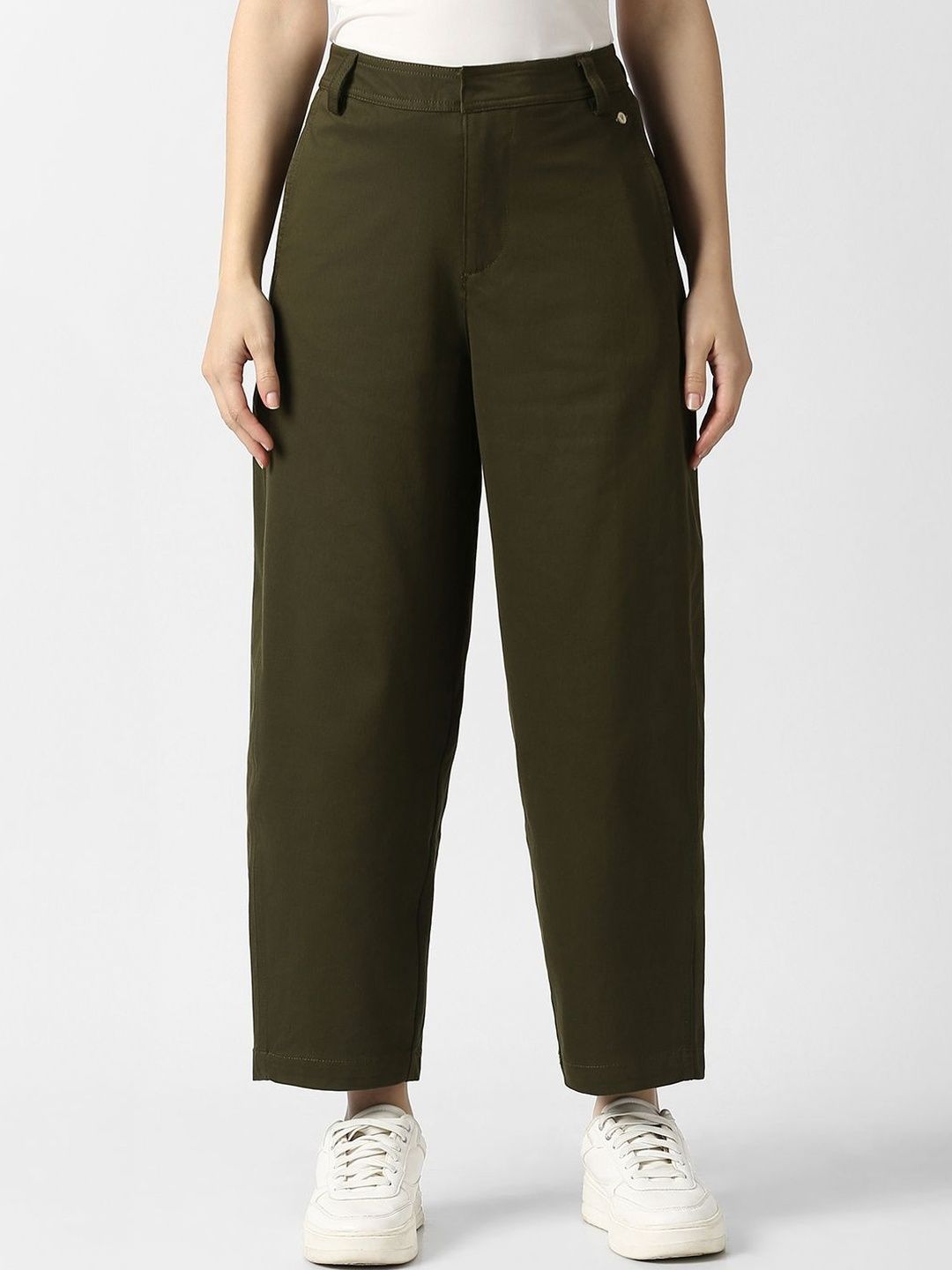 Van Heusen Woman Solid Regular Fit Mid-Rise Trousers-picture-31