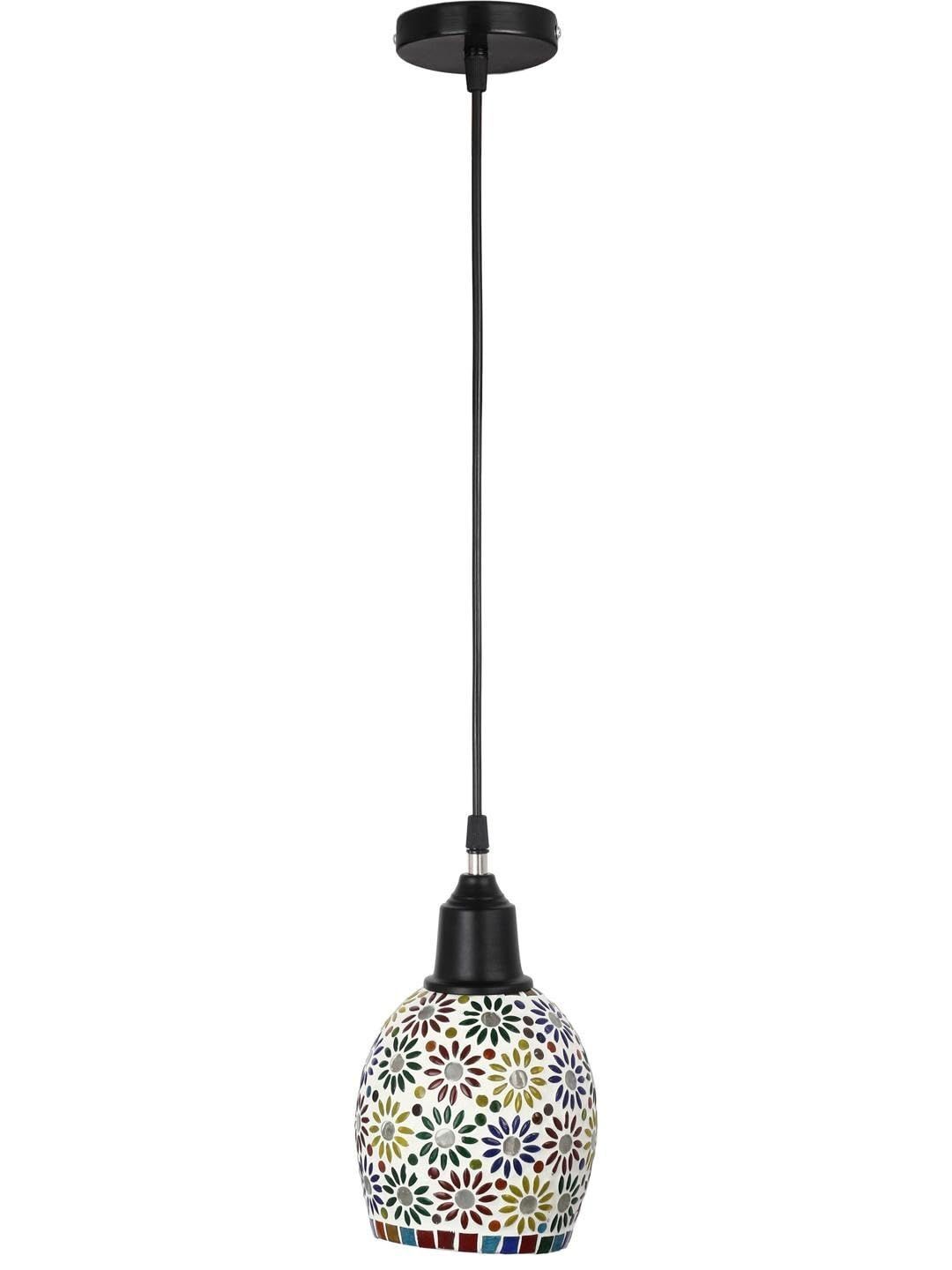 1ST TIME White & Green Textured Bell Shaped Hanging Ceiling Lamp-picture-40