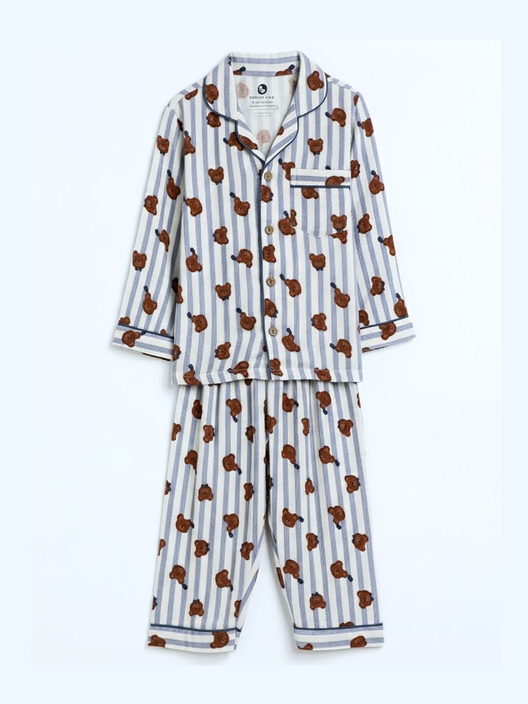 cocoon care Unisex Kids The Boo Boo Club Muslin Printed Night suit-picture-31
