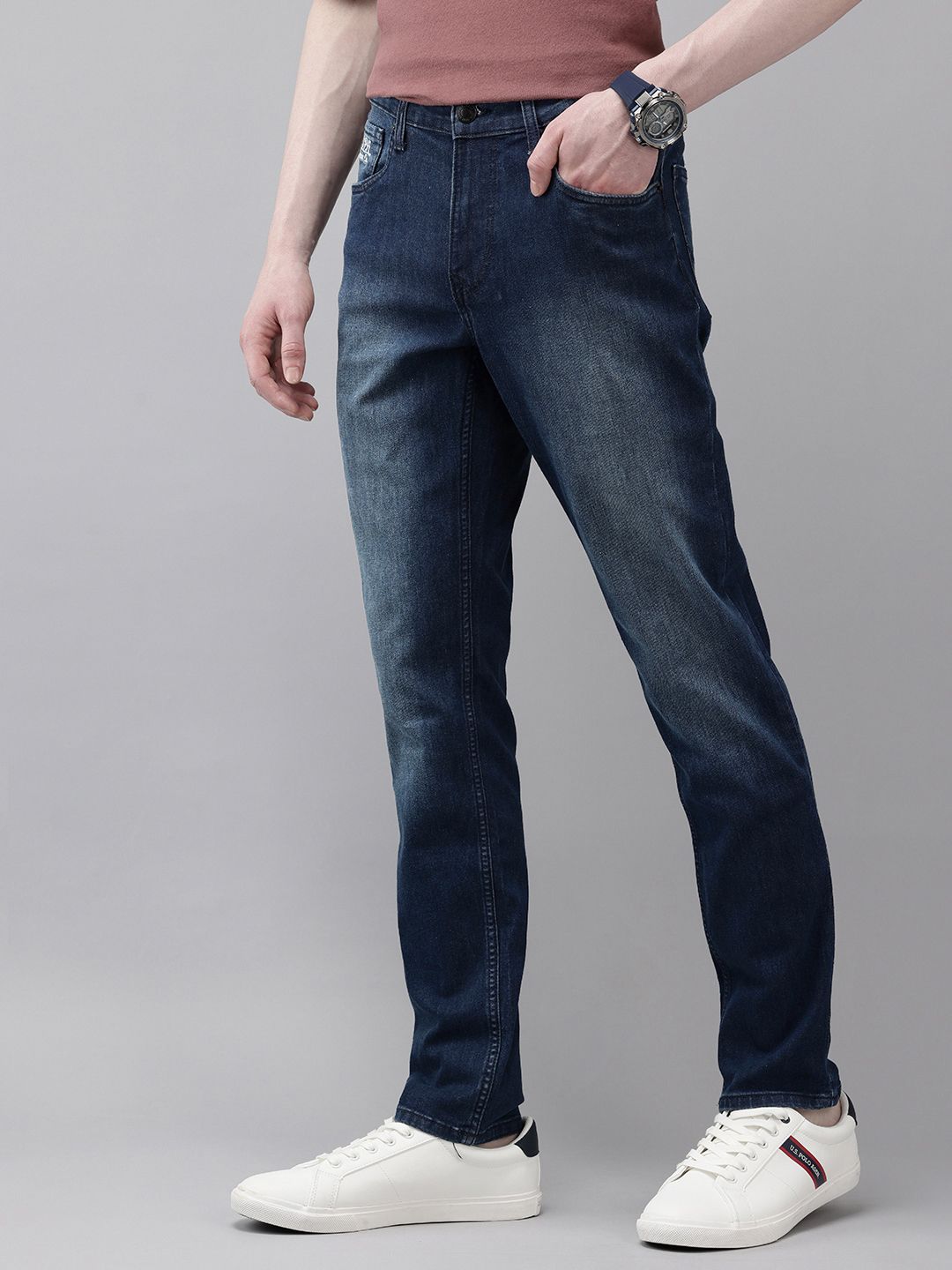 U.S. Polo Assn. Denim Co. Men Brandon Slim Tapered Fit Light Fade Stretchable Jeans-picture-21