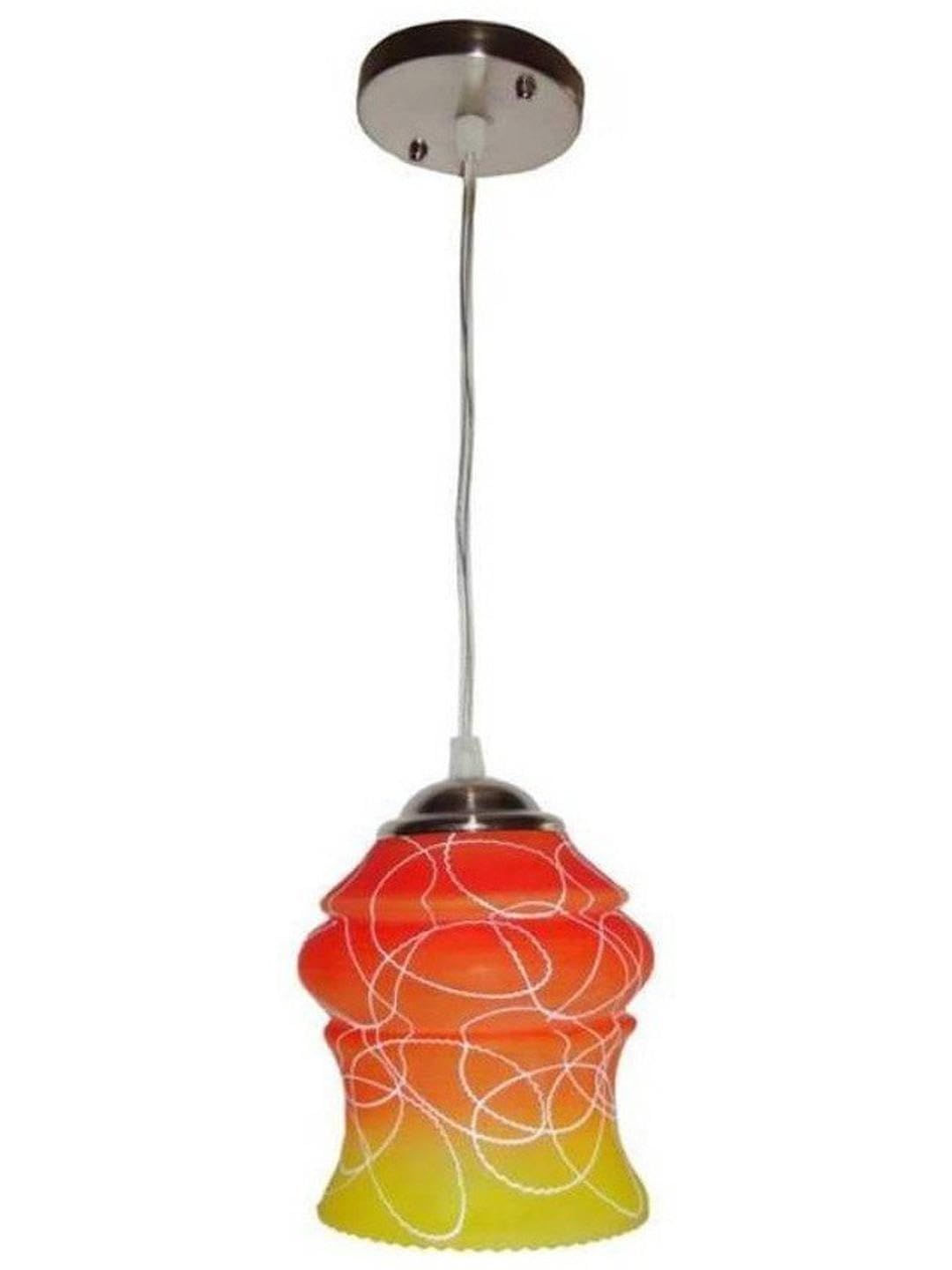 1ST TIME Orange & Green Printed Bell Shaped Hanging Ceiling Lamp-image-13