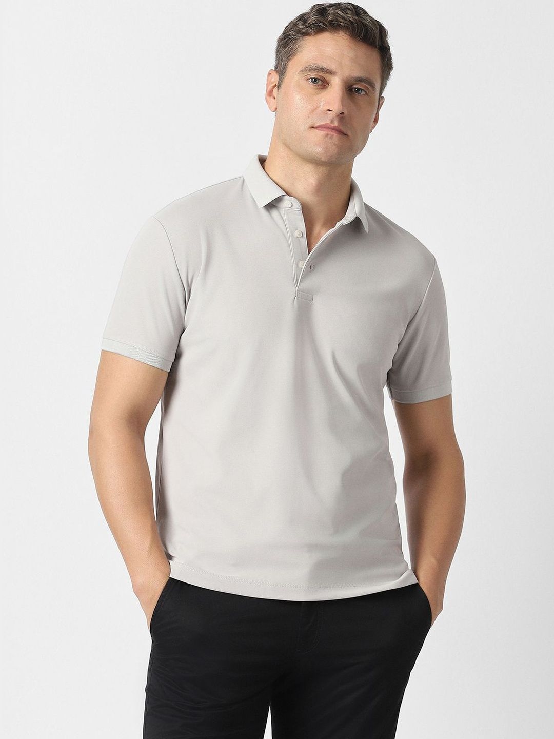 Van Heusen Men Solid Polo Collar T-shirt-picture-31