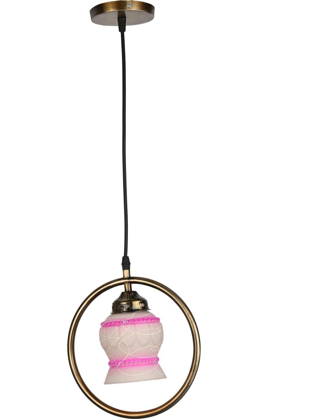 1ST TIME Pink & White Textured Bell Shaped Ceiling Lamp-image-44