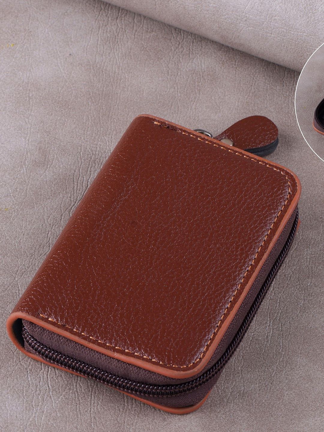 WATCHSTAR Unisex Leather Zip Around Wallet-image-2