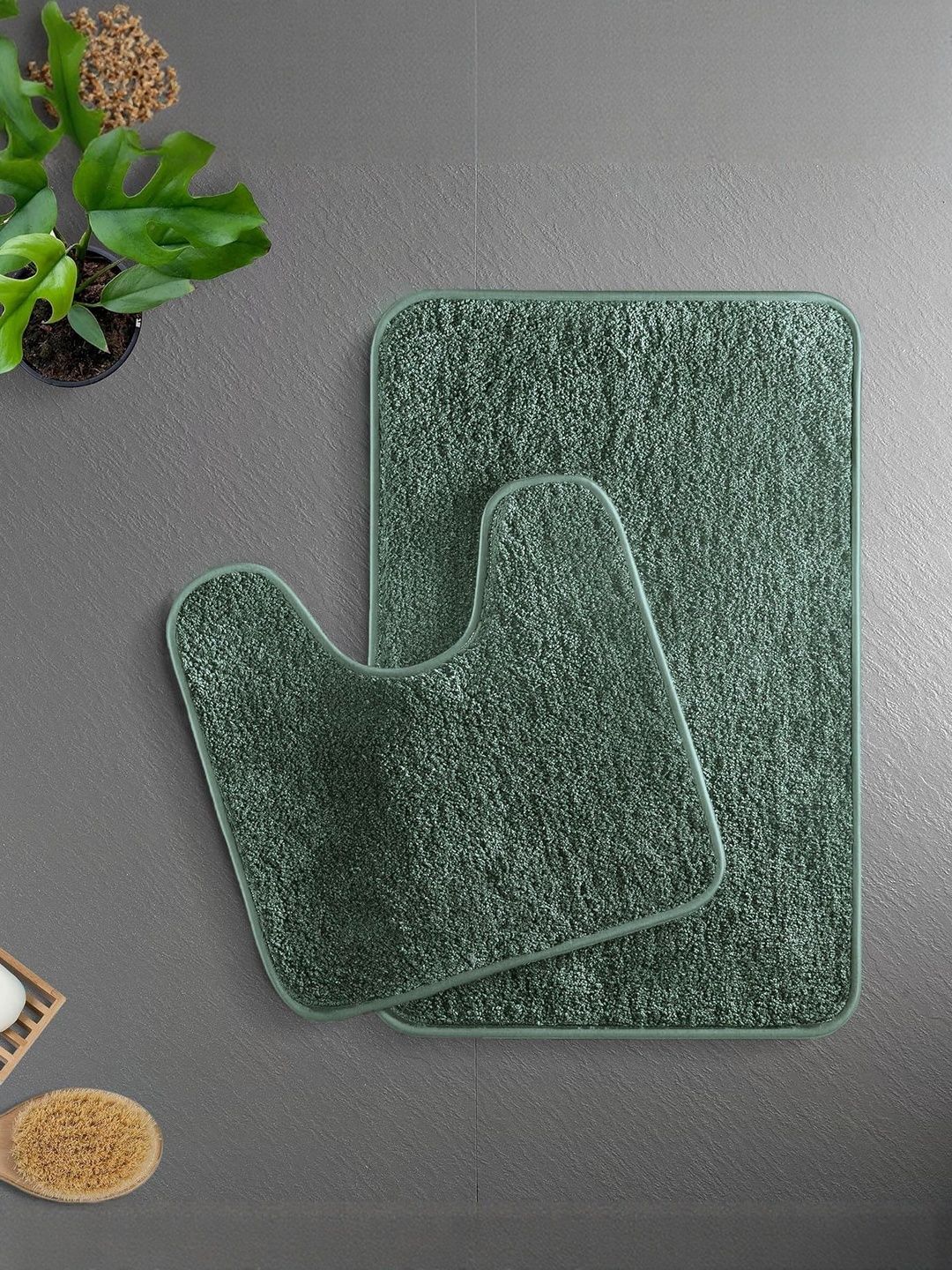 LUXEHOME INTERNATIONAL See Green 2 Pieces Textured 2200 GSM Anti-Kid Bath Mat-image-44