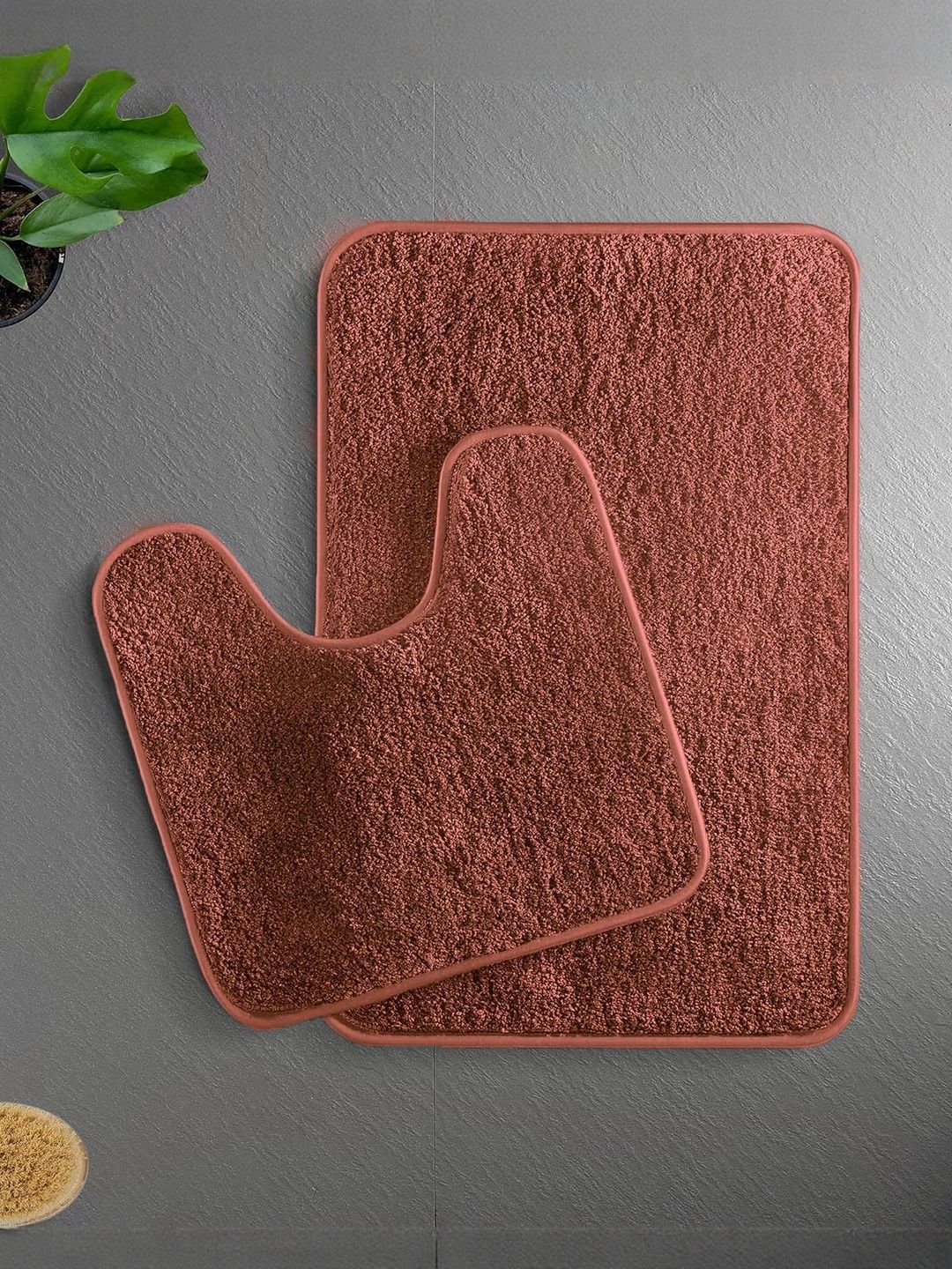 LUXEHOME INTERNATIONAL Rust 2 Pieces Textured 2200 GSM Anti-Kid Bath Mat-picture-32