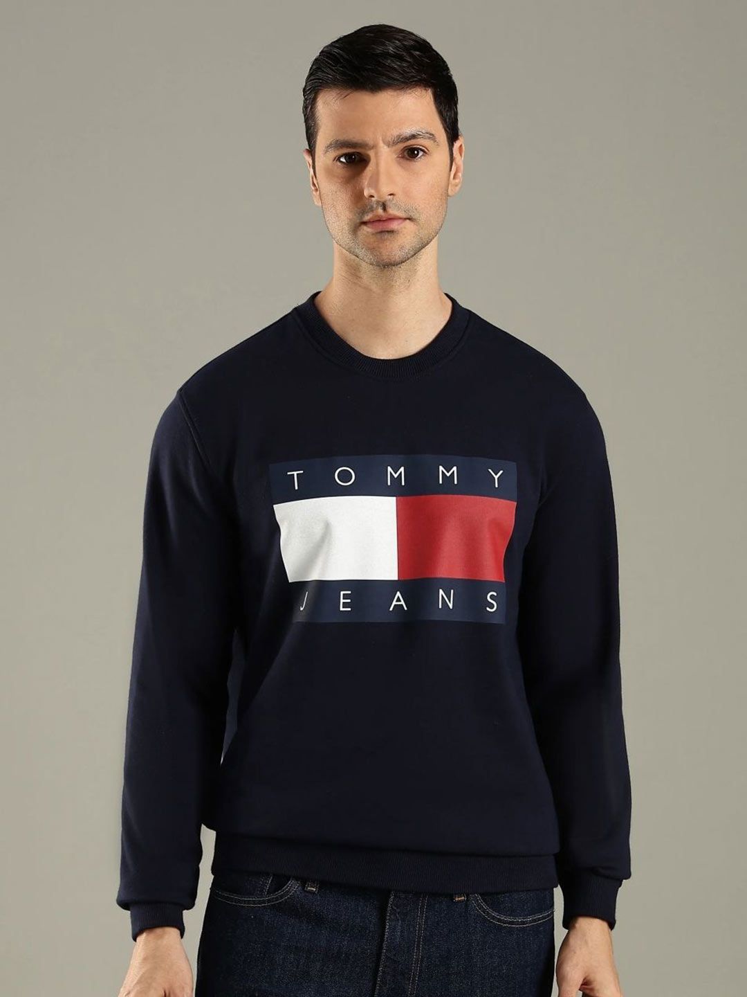 Tommy Hilfiger Europe Men Brand Logo Printed Round Neck Cotton Sweatshirt-picture-38