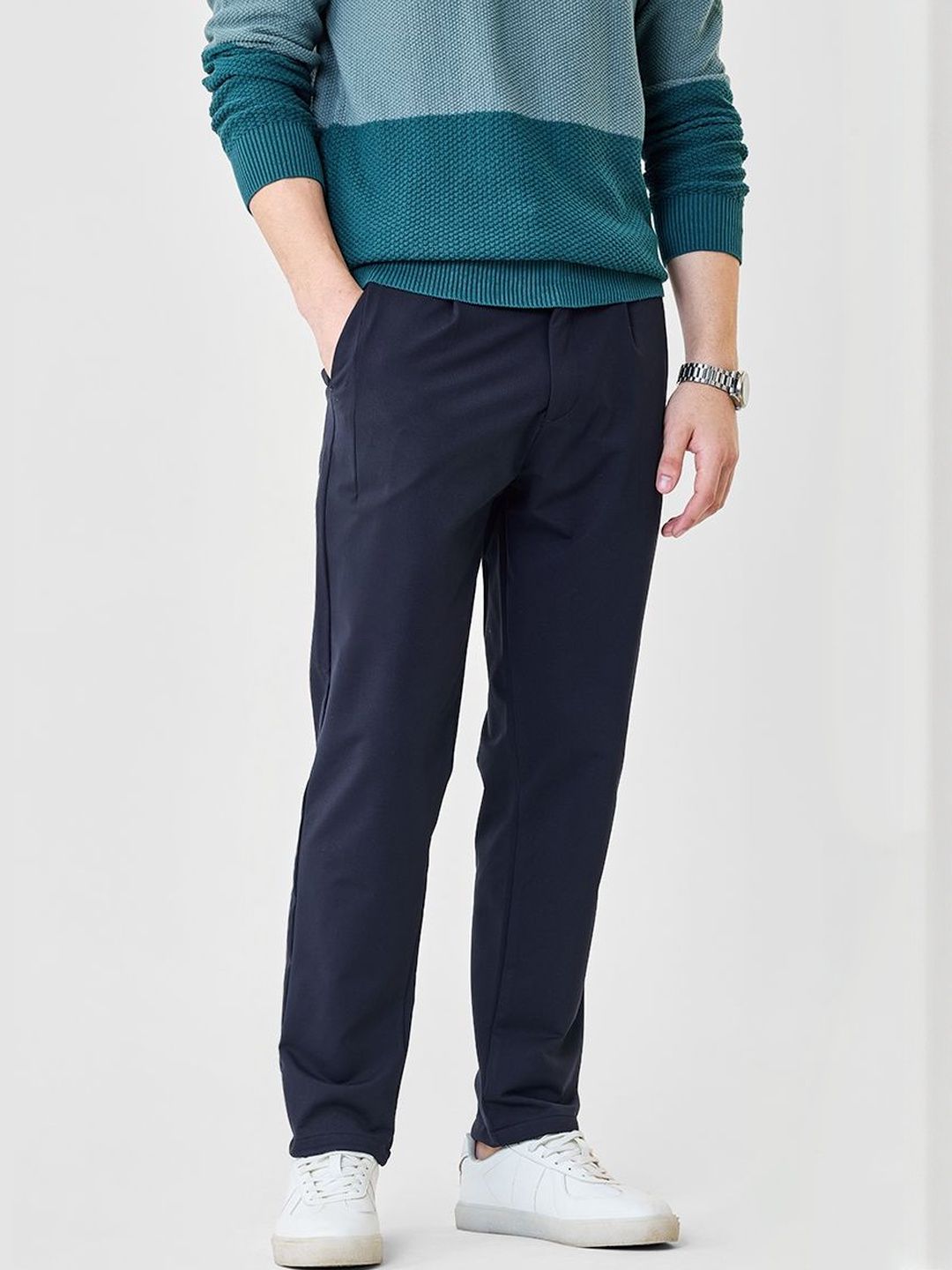 Snitch Men Relaxed Fit Mid-Rise Trousers-image-46