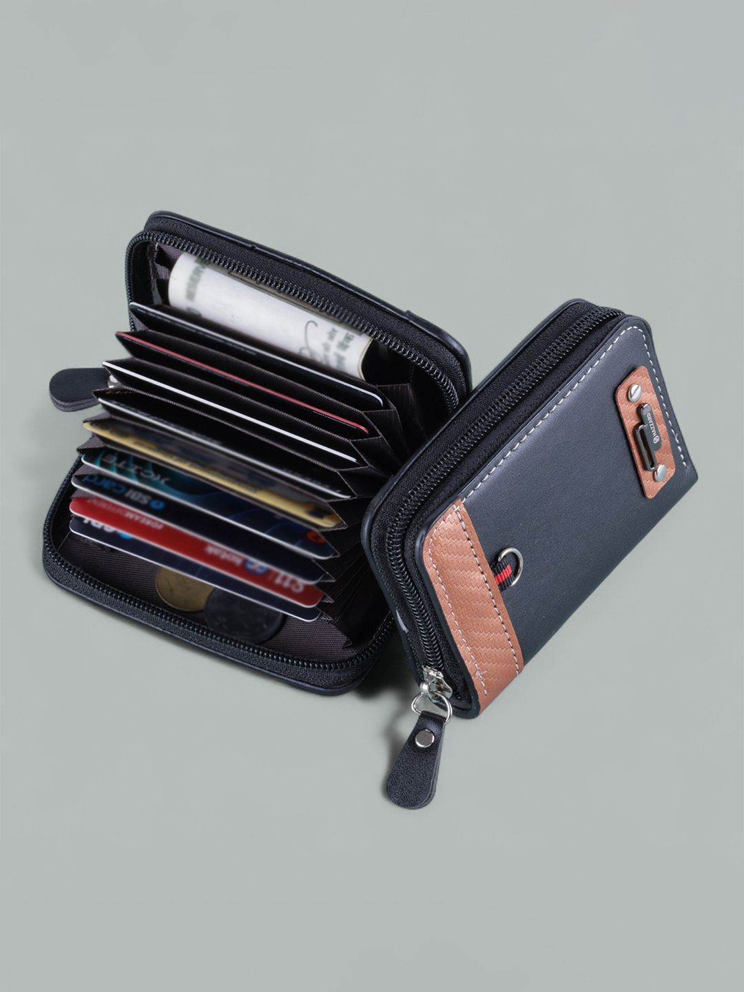 WATCHSTAR Unisex Solid Leather Zip Around Wallet-picture-17