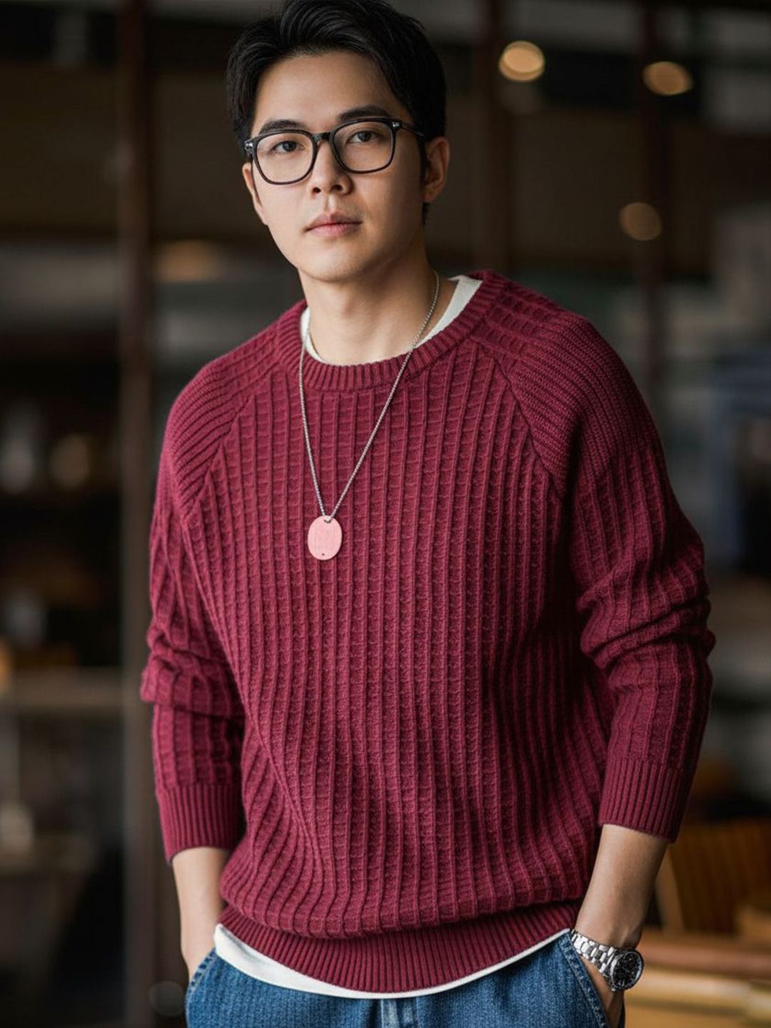 fashlook Men Ribbed Woollen Pullover-picture-40