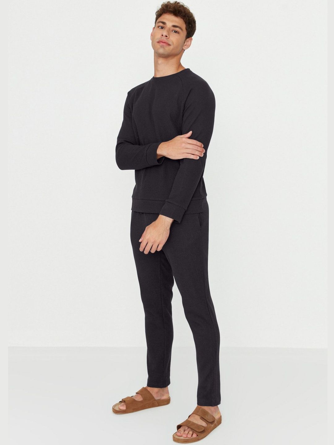 Trendyol Men Solid T-shirt and Pyjamas Night suit-picture-30