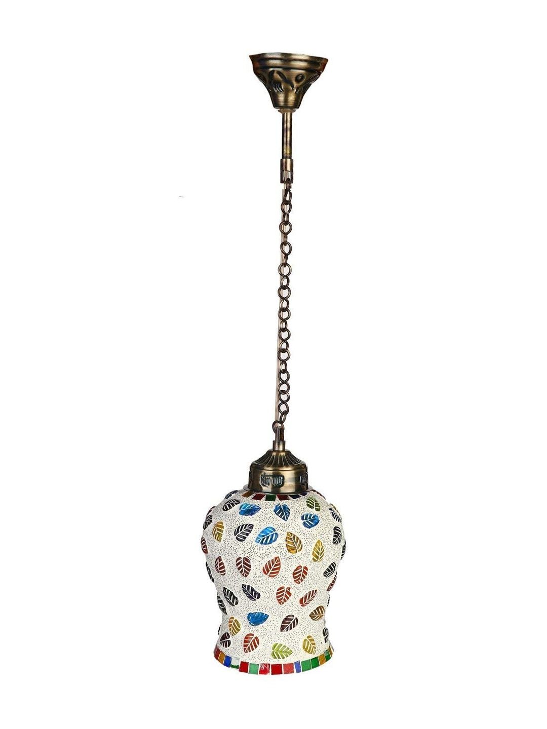1ST TIME White & Blue Textured Bell Ceiling Lamp-image-46