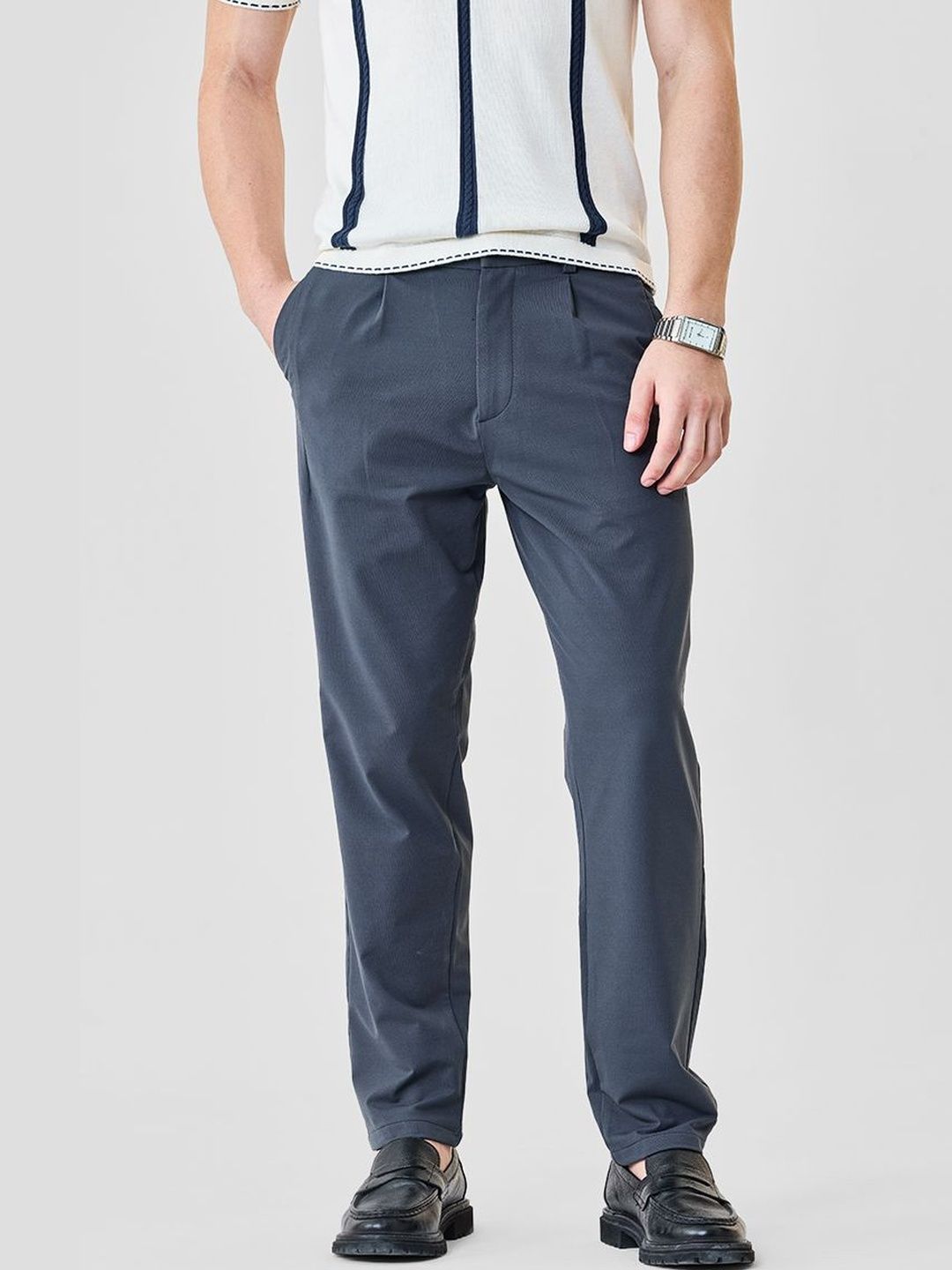 Snitch Men Relaxed Fit Mid-Rise Regular Trousers-picture-20