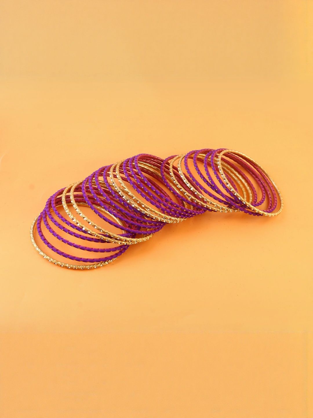 Jewar Mandi Set Of 24 Gold-Plated Crystals Studded Bangles-picture-34