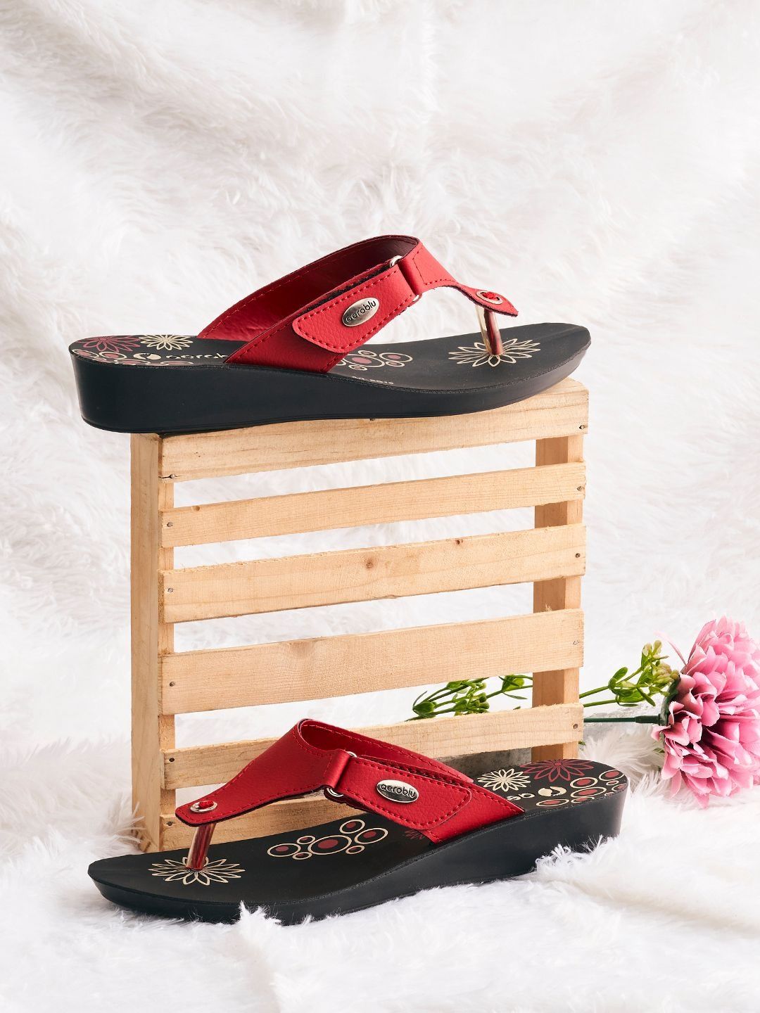 Aeroblu Women Open Toe T-Strap Flats-image-25