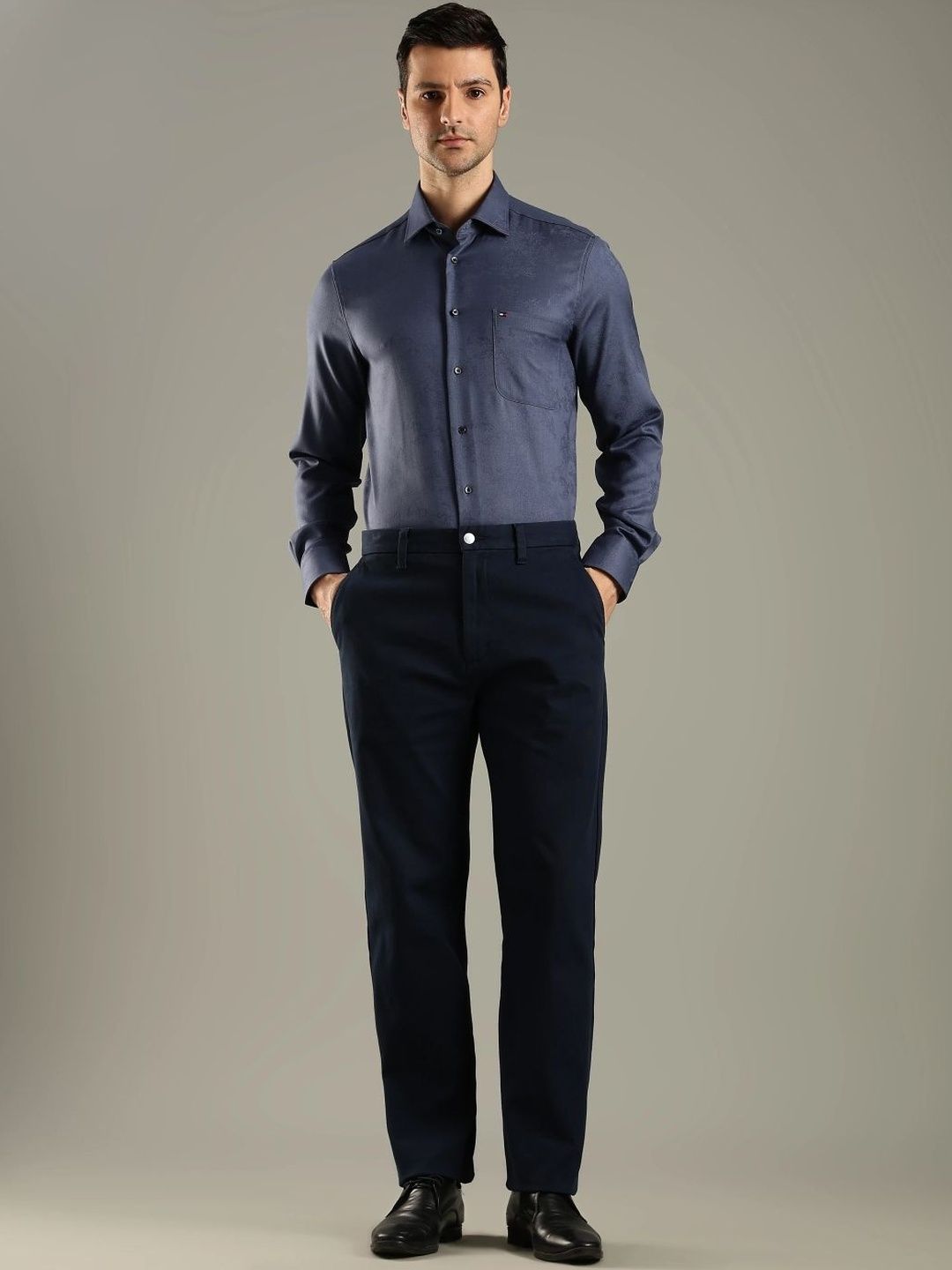 Tommy Hilfiger Men Solid Slim Fit Trousers-picture-12
