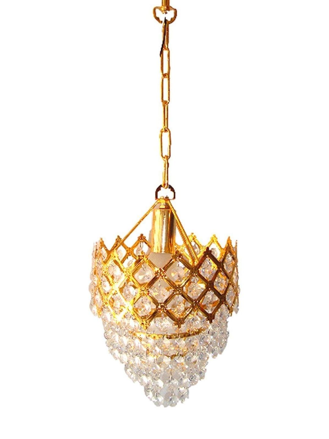 1ST TIME White & Gold-Toned Textured Abstract Shaped Ceiling Lamp-image-14
