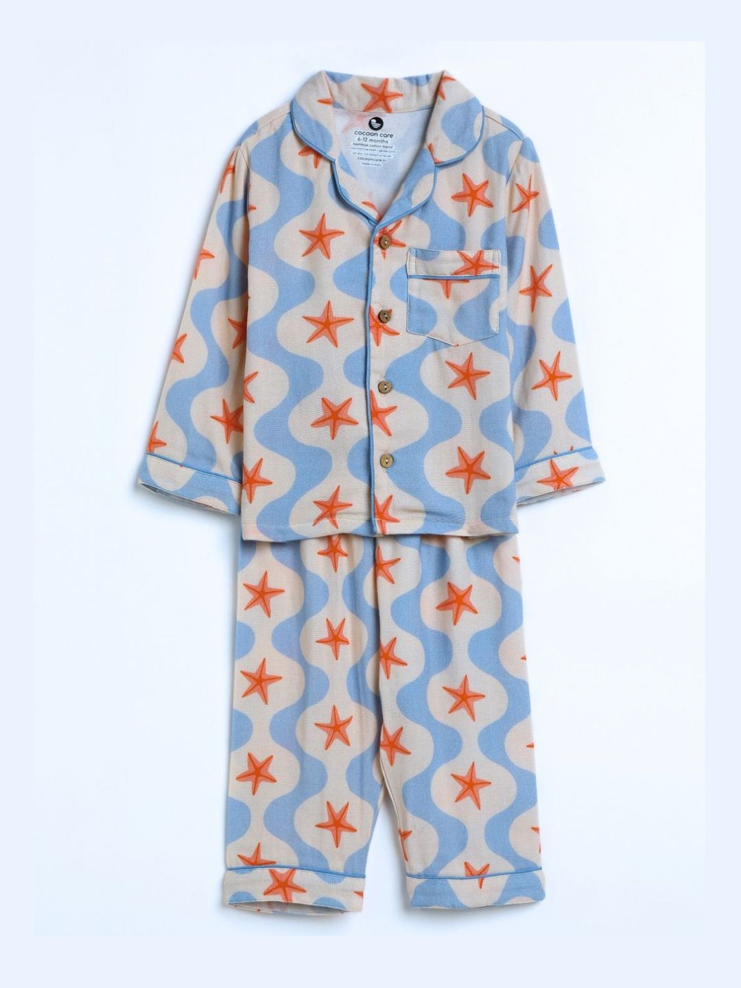 cocoon care Unisex Kids The Boo Boo Club Muslin Printed Night suit-picture-33