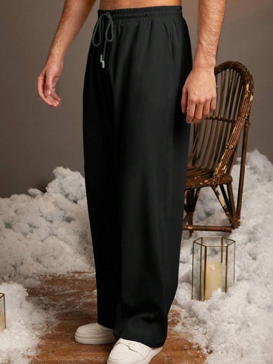 MaverIQ Men Relaxed Straight Fit Easy Wash Track Pants-picture-31
