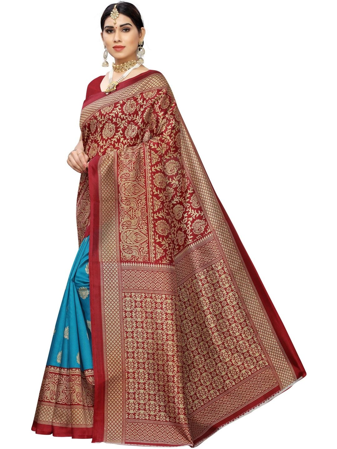 Moda Rapido Women Ethnic Motifs Zari Banarasi Saree-picture-40