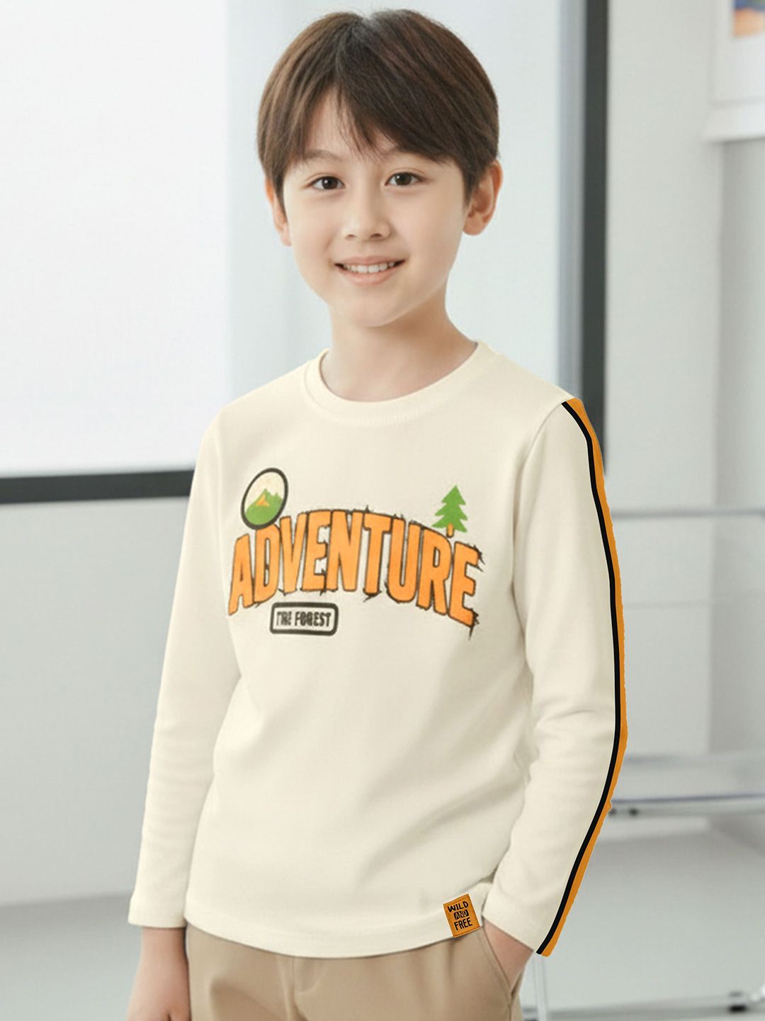 FROSEN FOX Boys Typography Printed Round Neck Cotton T-shirt-picture-38