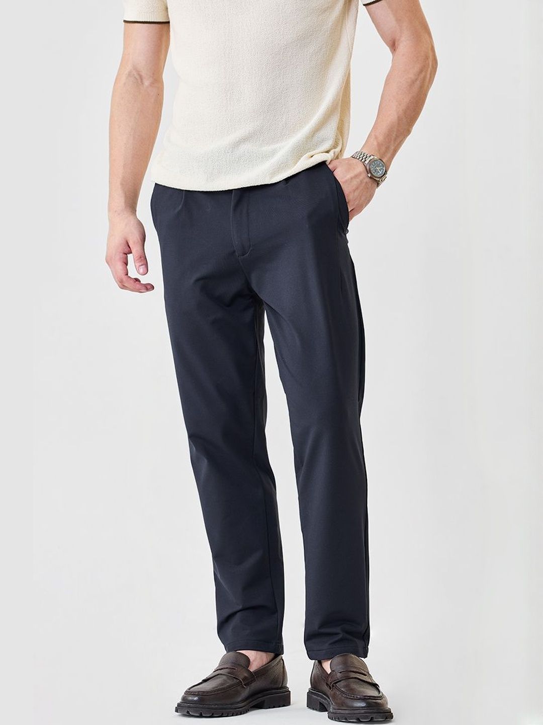 Snitch Men Relaxed Fit Regular Trousers-picture-15