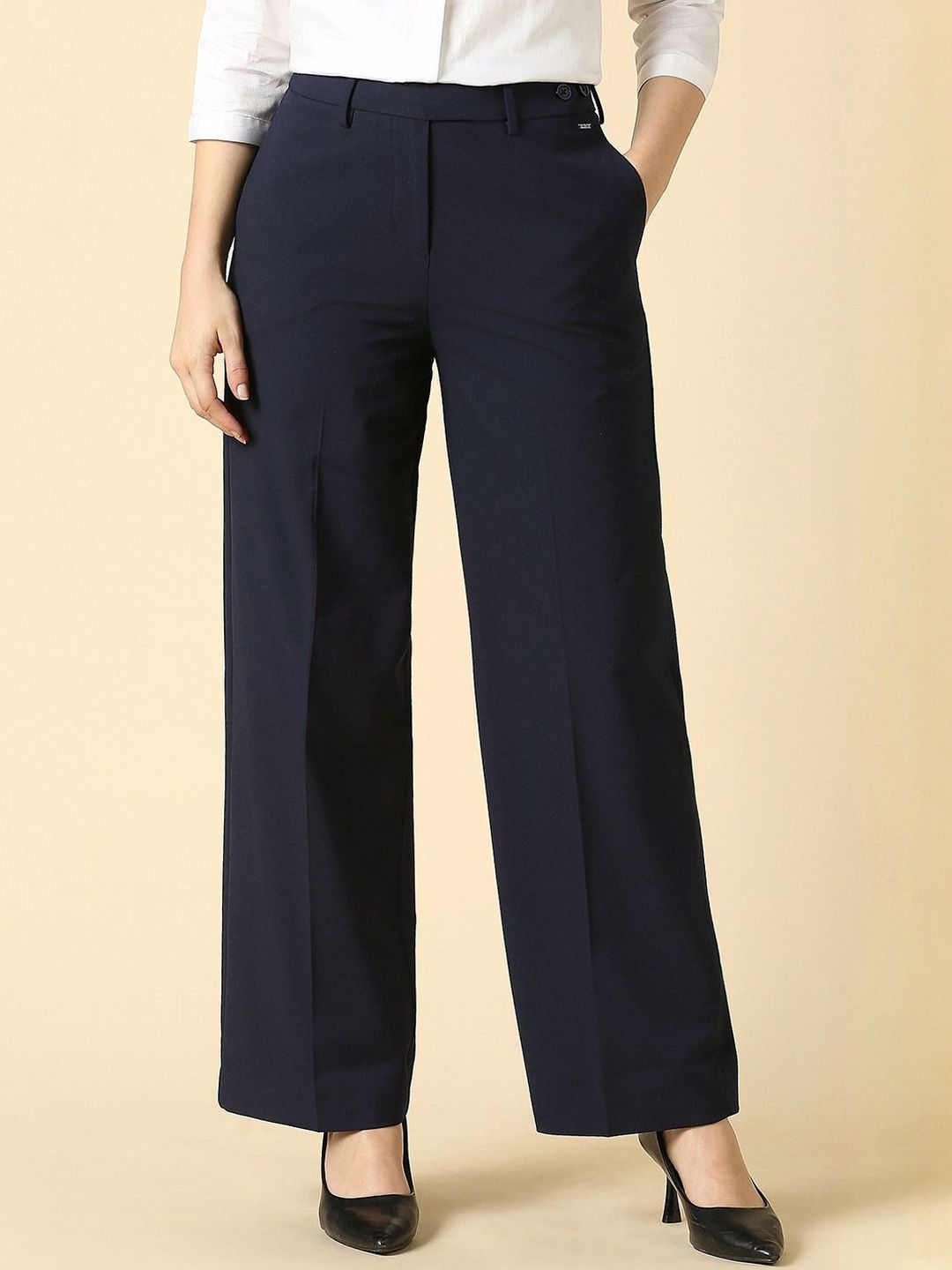 Allen Solly Woman Solid Formal Trousers