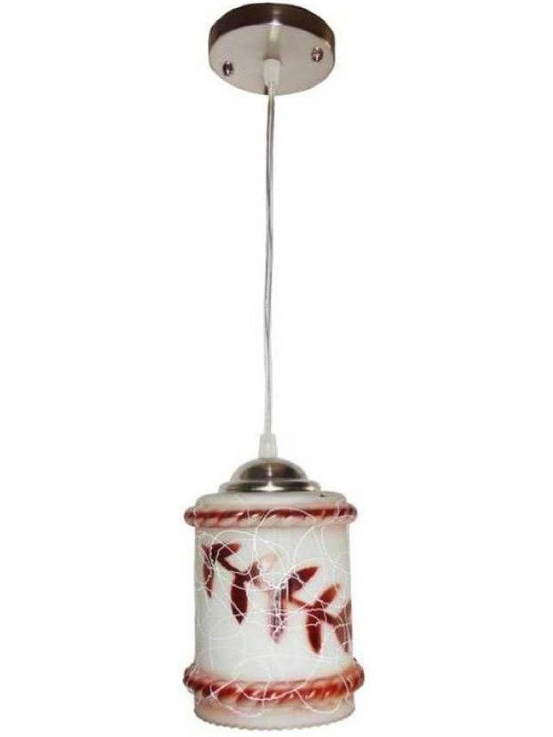 1ST TIME White & Brown Textured Bell Shaped Hanging Ceiling Lamp-picture-15