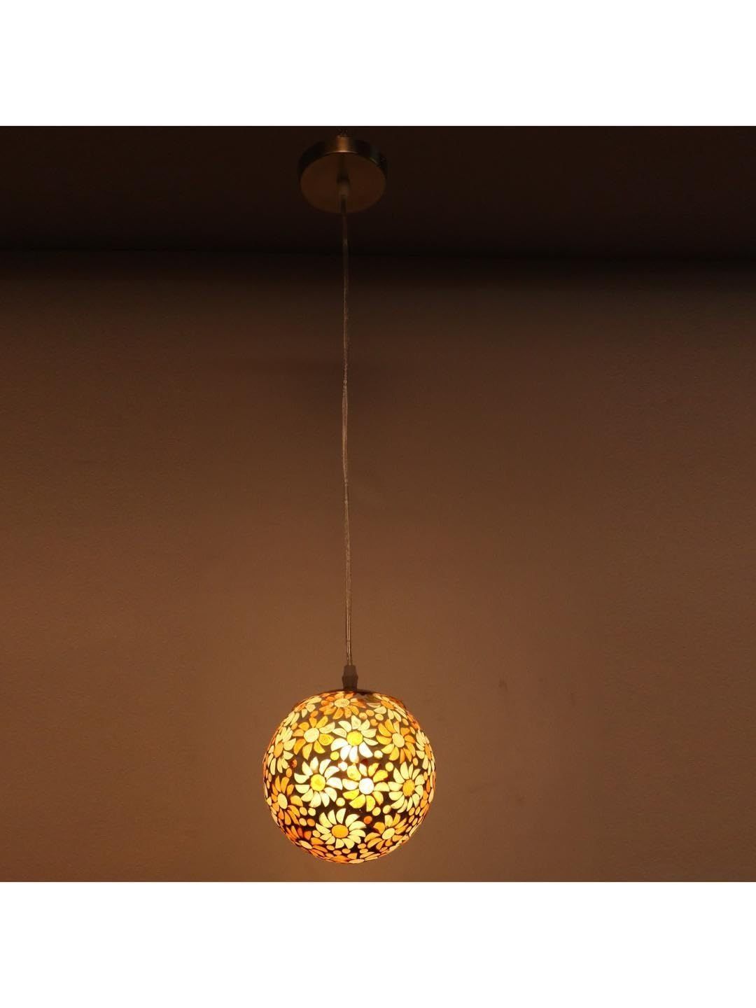 1ST TIME White & Brown Textured Spherical Ceiling Lamp-picture-14