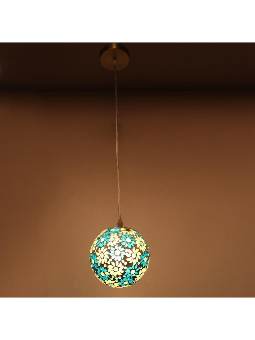 1ST TIME White & Blue Textured Spherical Ceiling Lamp-picture-43