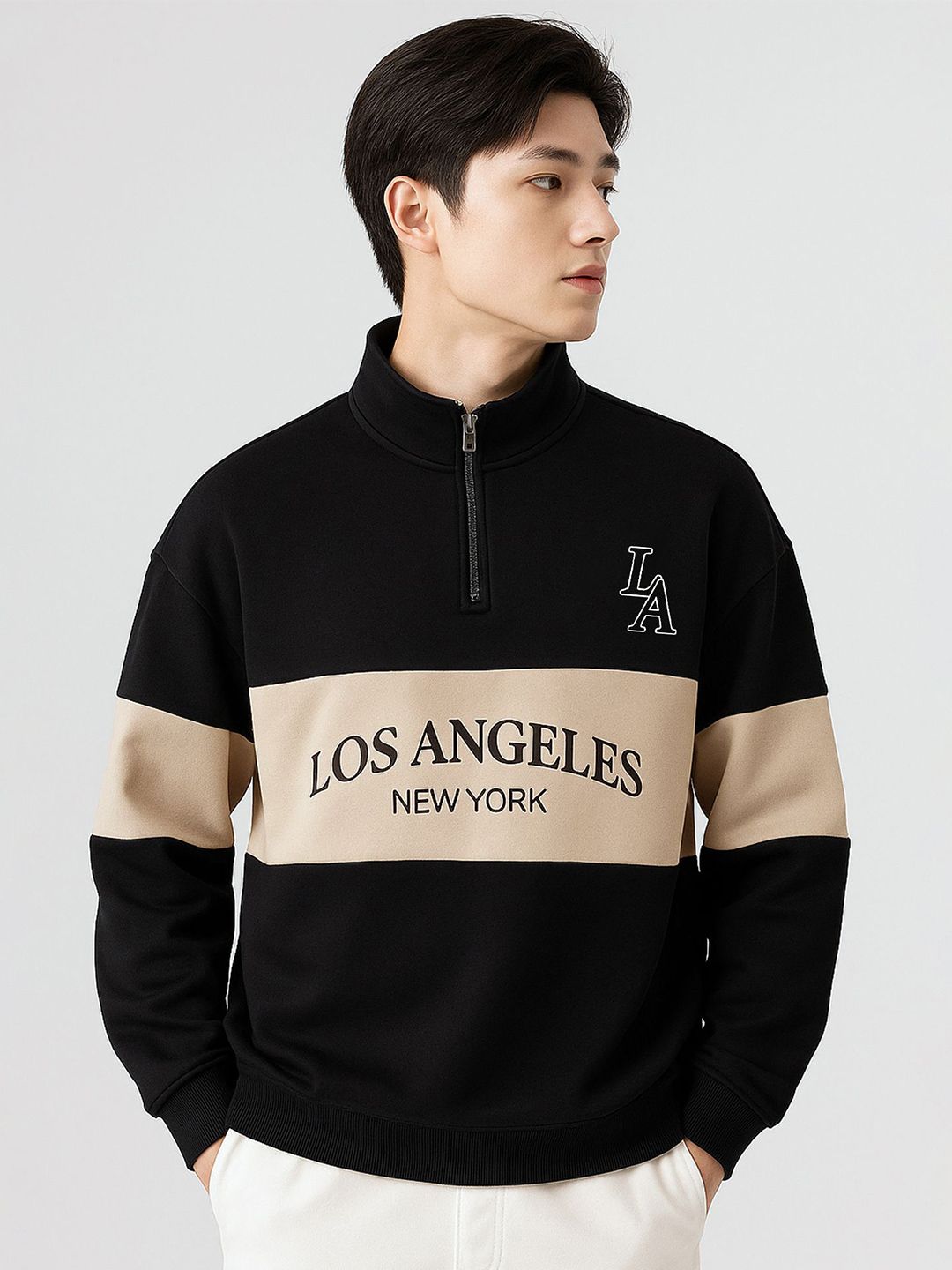 JUMPCUTS Men Colourblocked Sweatshirt-picture-50
