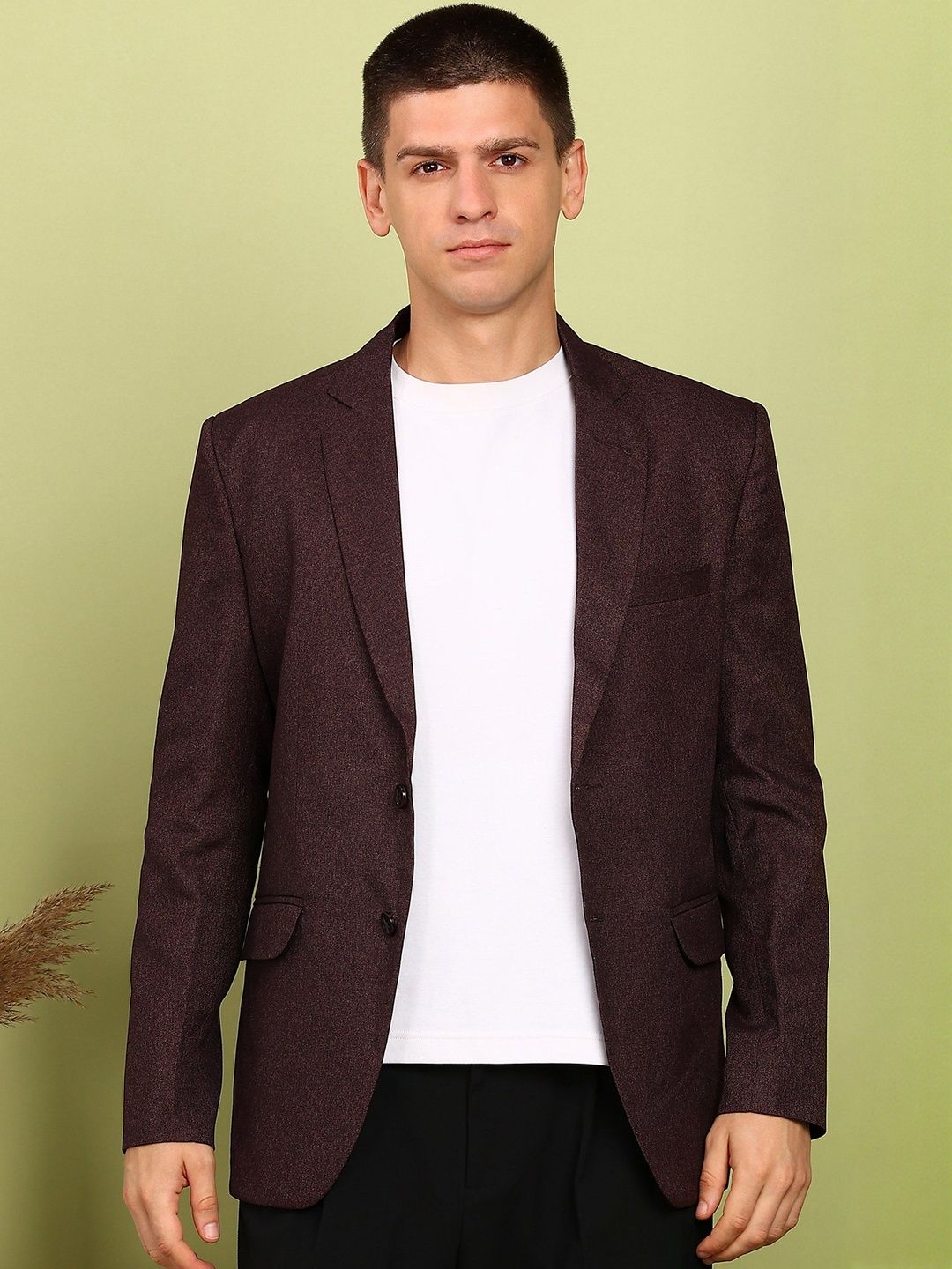 FUBAR Slim Fit Notched Lapel Collar Single Breasted Party Blazer-picture-21