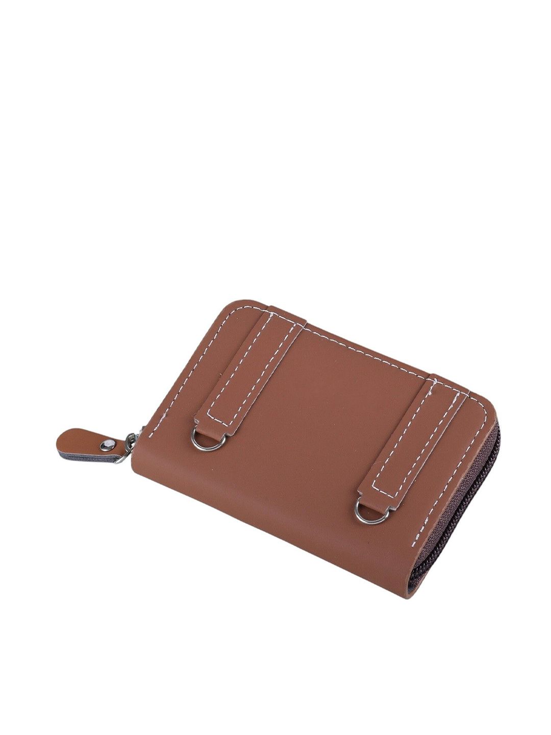 WATCHSTAR Unisex Solid Leather 1 Card Holders 4 Slip Pockets Zip Around Wallet-picture-15
