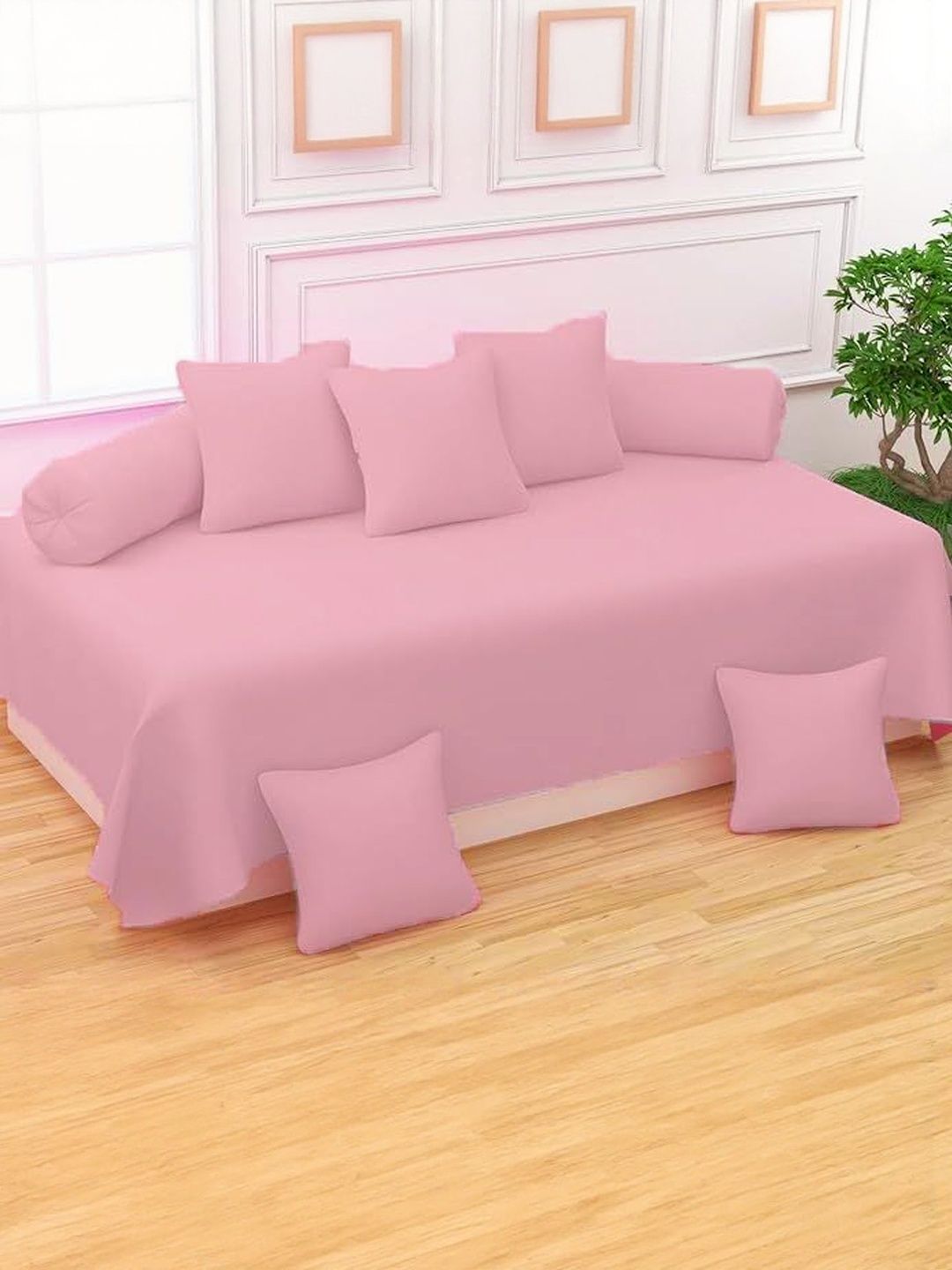 Filymore Set Of 8 Pink Solid Diwan Set-image-32