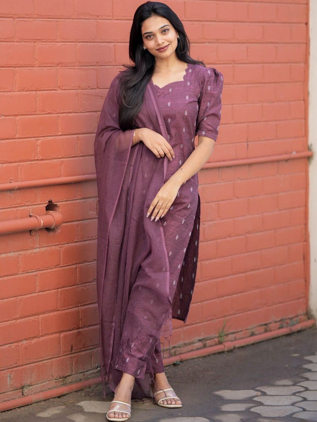 Moda Rapido Ethnic Motifs Straight Kurta With Trousers & Dupatta-picture-34